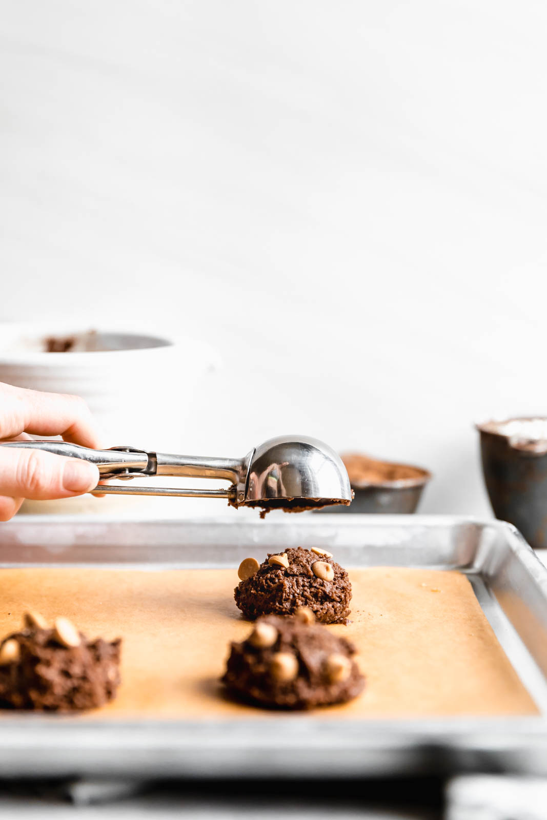 Chewy Chocolate Peanut Butter Chip Cookies are a comforting, crowd-pleasing winter cookie. Perfect dipped in a nice glass of cold milk!