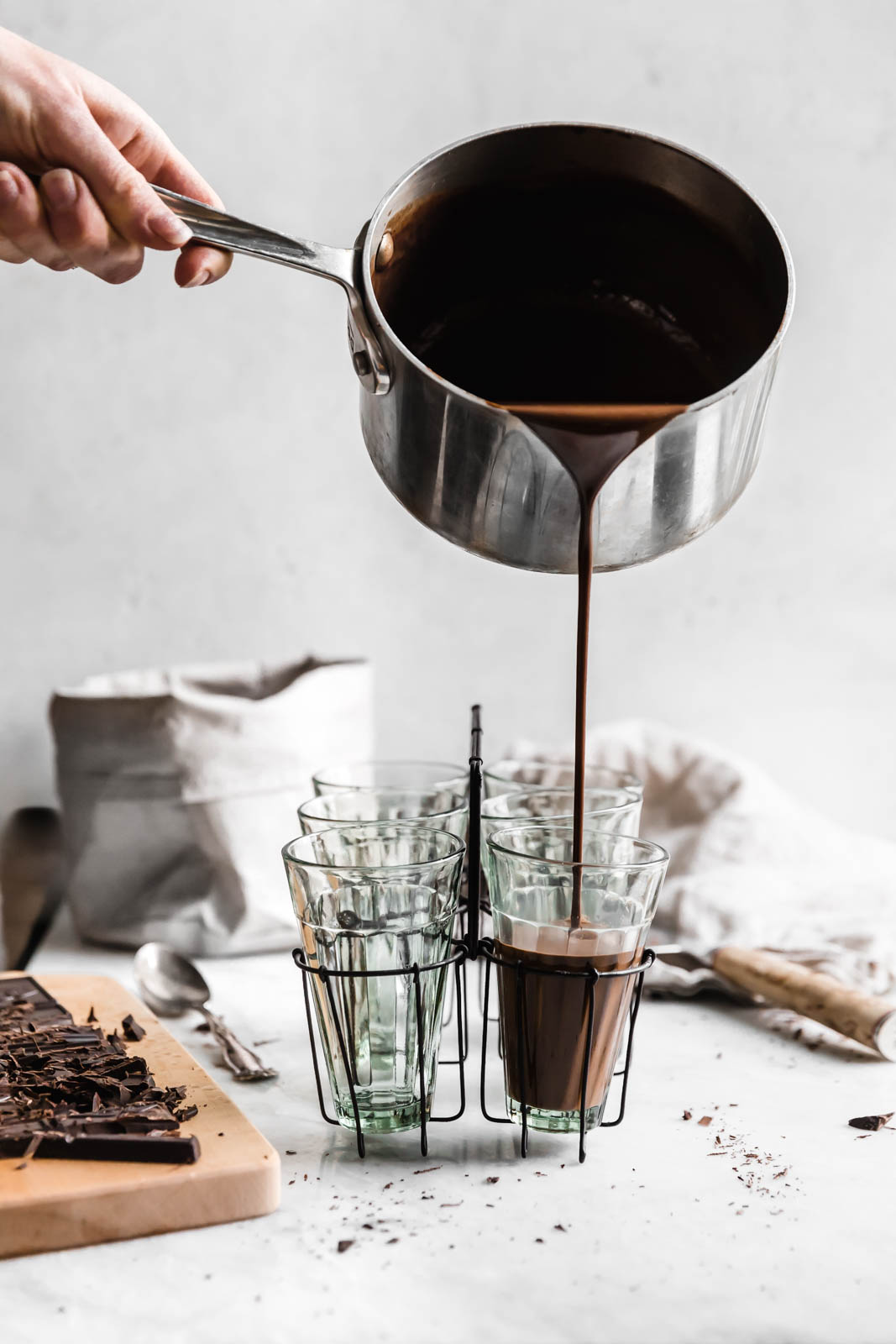 Thick AF Tahini Hot Chocolate made with hunks of bittersweet chocolate and spoonfuls of tahini. Guys, this stuff is pure liquid gold.