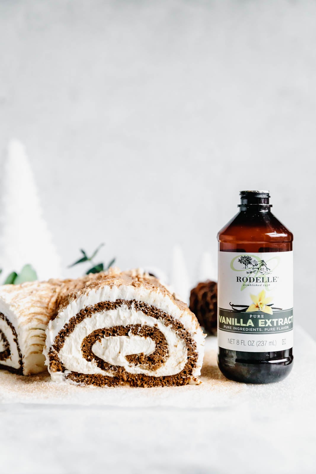 This festive White Chocolate Gingerbread Yule Log is a showstopper Christmas dessert. Made with white chocolate buttercream "bark" for that rustic look!
