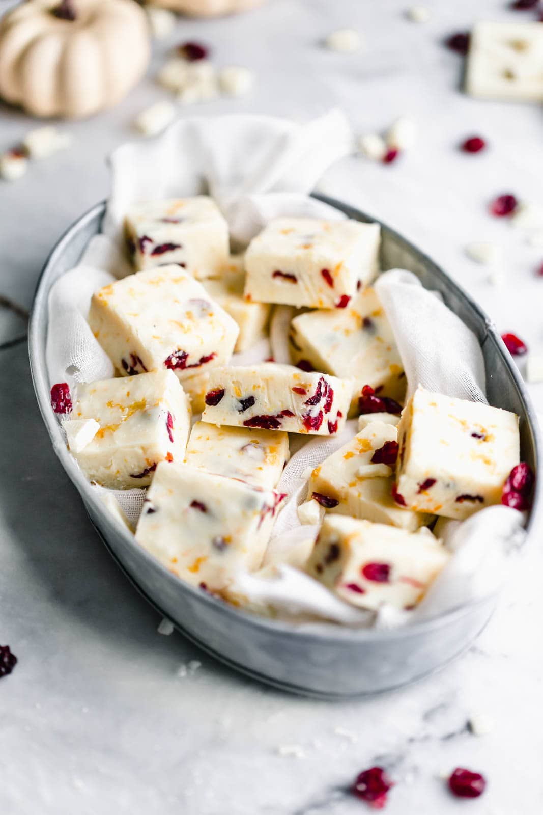 This 4-ingredient Cranberry Orange White Chocolate Fudge is a quick and delicious holiday treat the whole family will love!