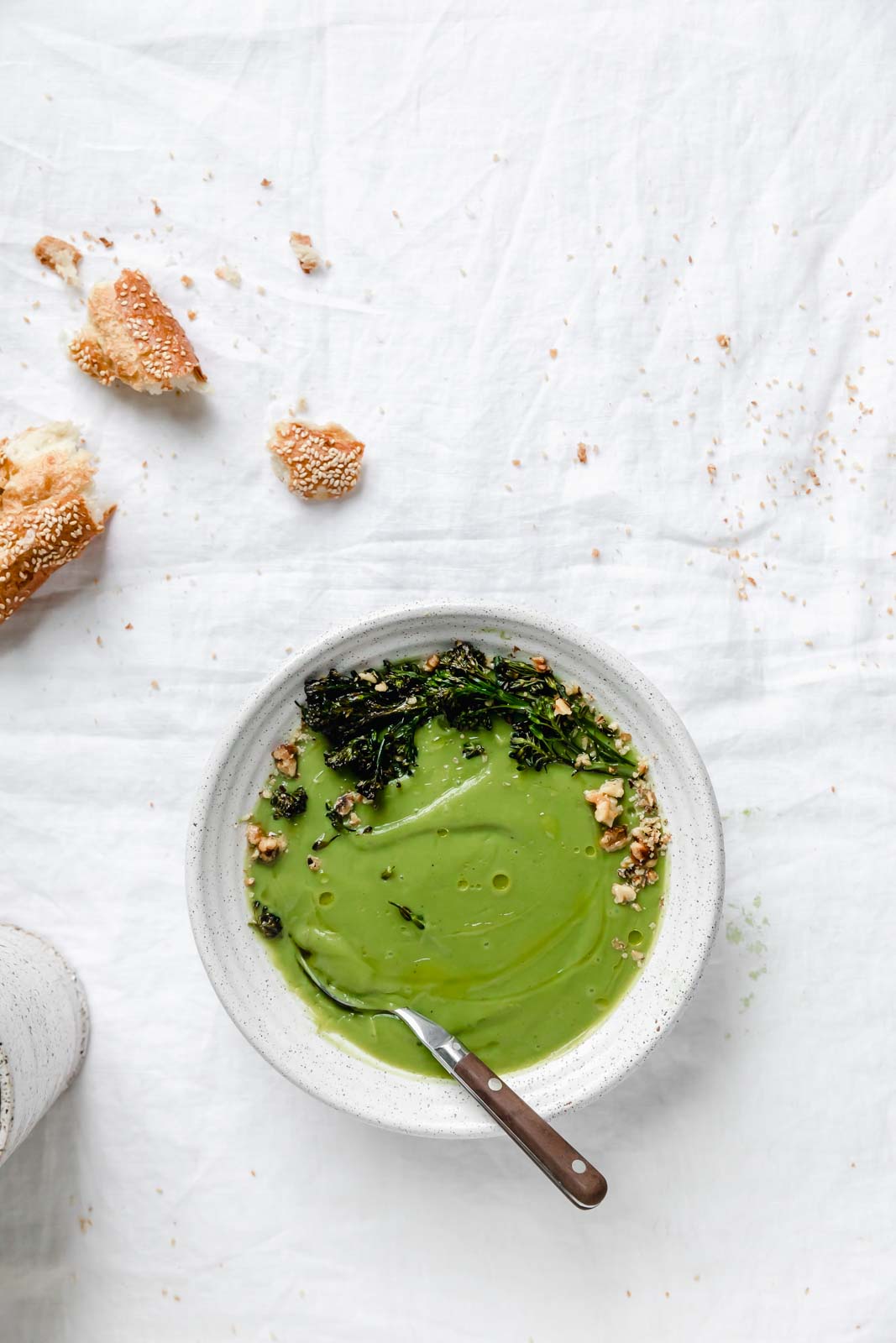 healthy 1 ingredient broccoli soup in a bowl