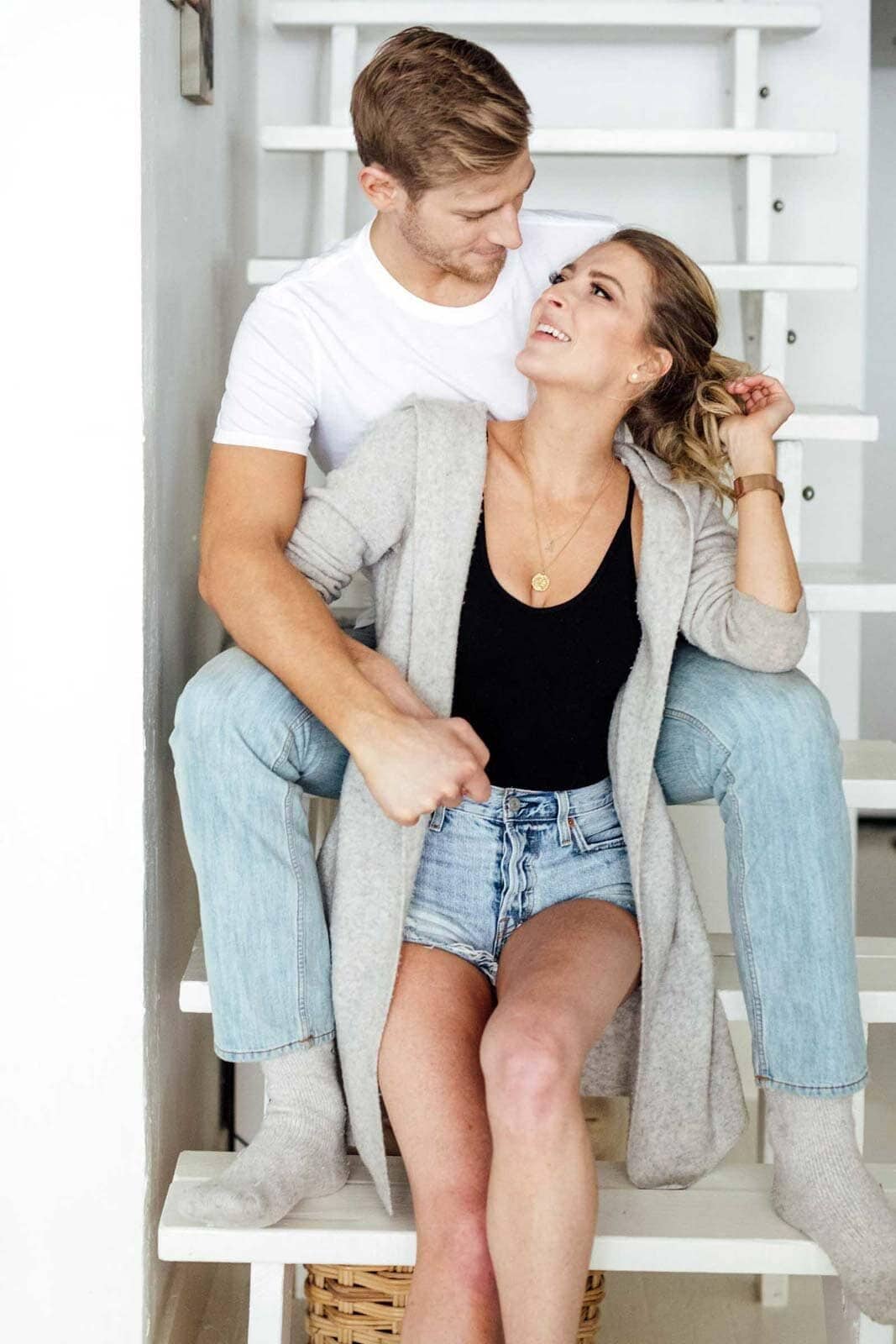 A bright and airy Intimate At Home Engagement Shoot