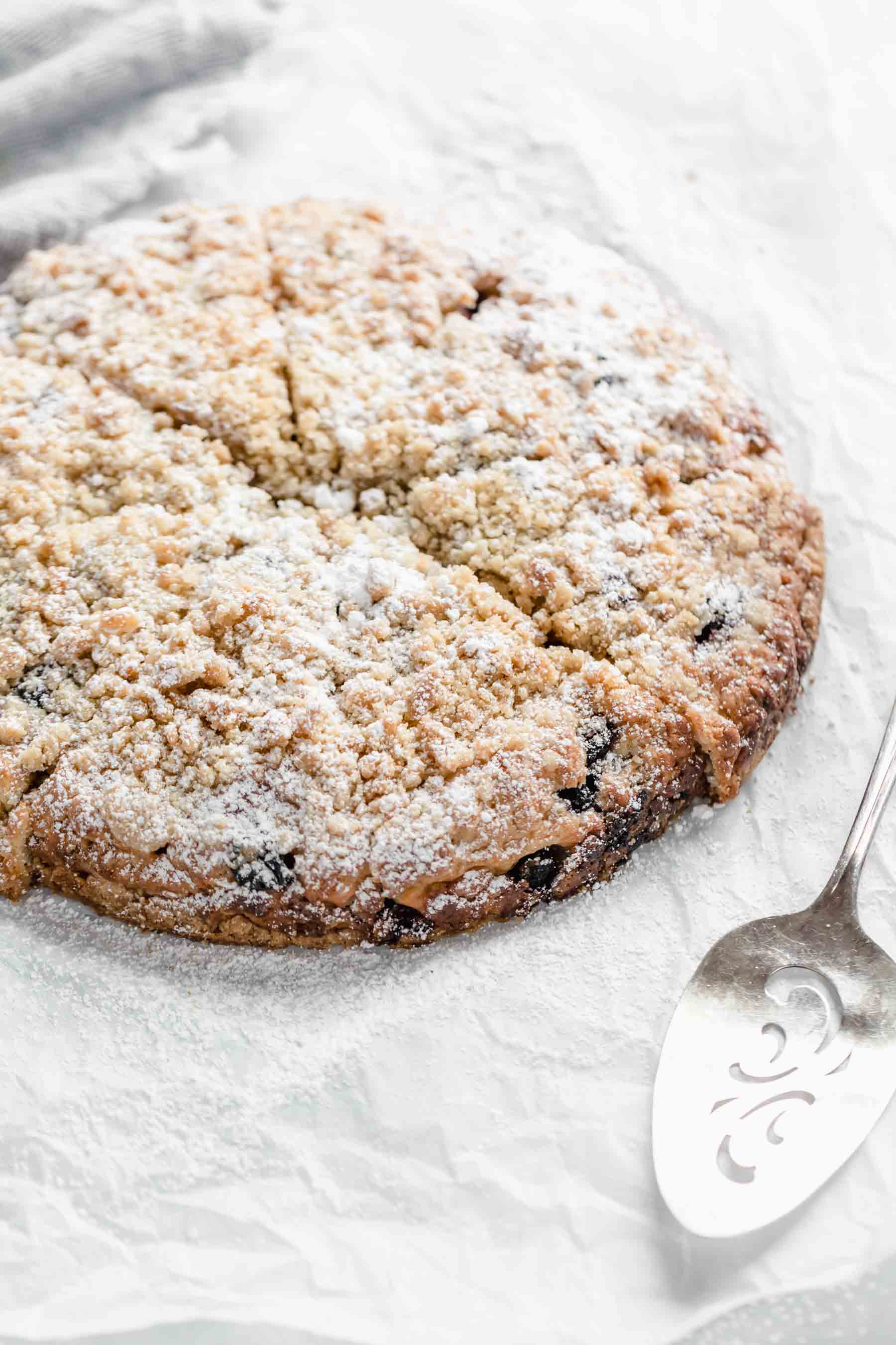 Blueberry scones with a decadent streusel topping. These blueberry streusel scones are perfect for mother's day!
