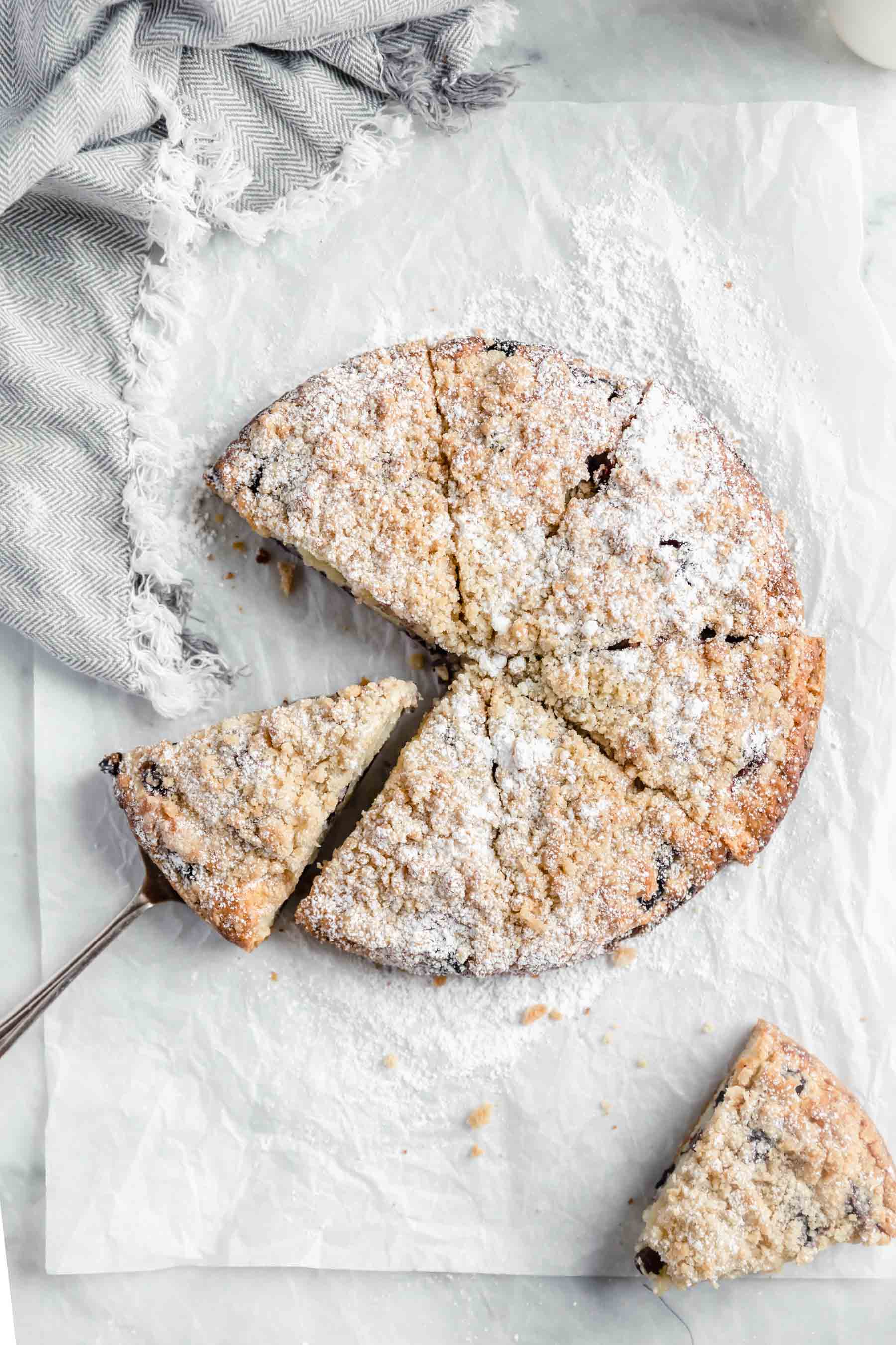 Blueberry scones with a decadent streusel topping. These blueberry streusel scones are perfect for mother's day!