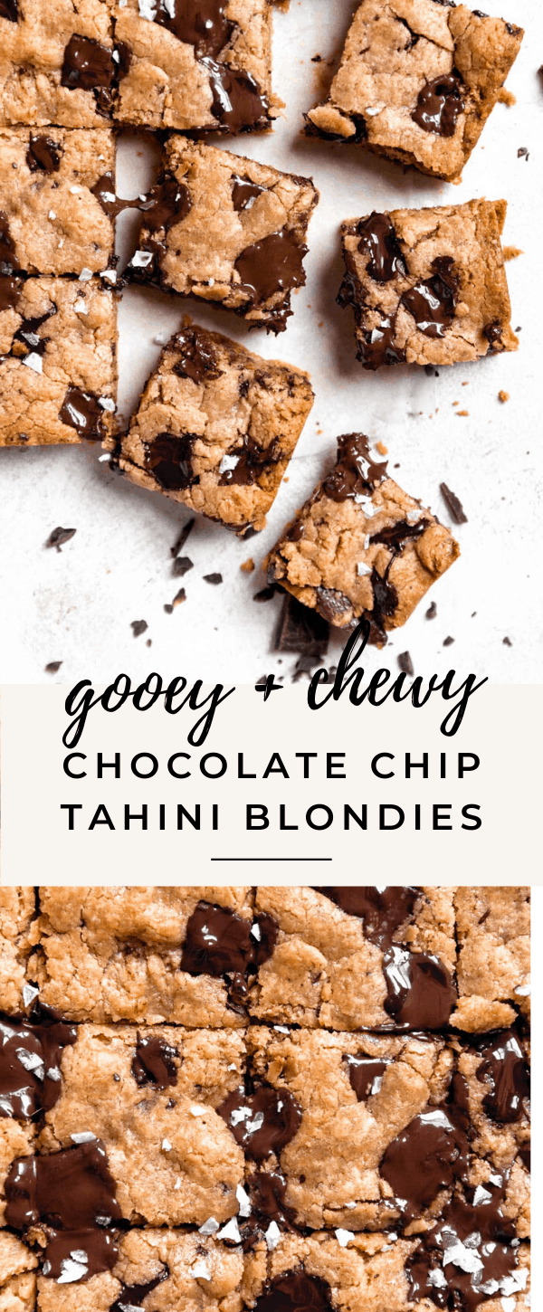 chocolate chip tahini blondies