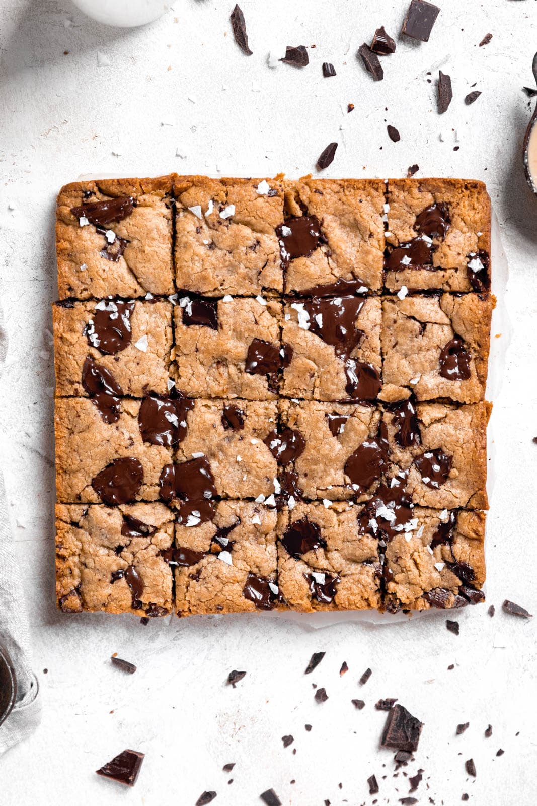 These Chocolate Chip Tahini blondies are what gooey, buttery, chocolatey dreams are made of it.