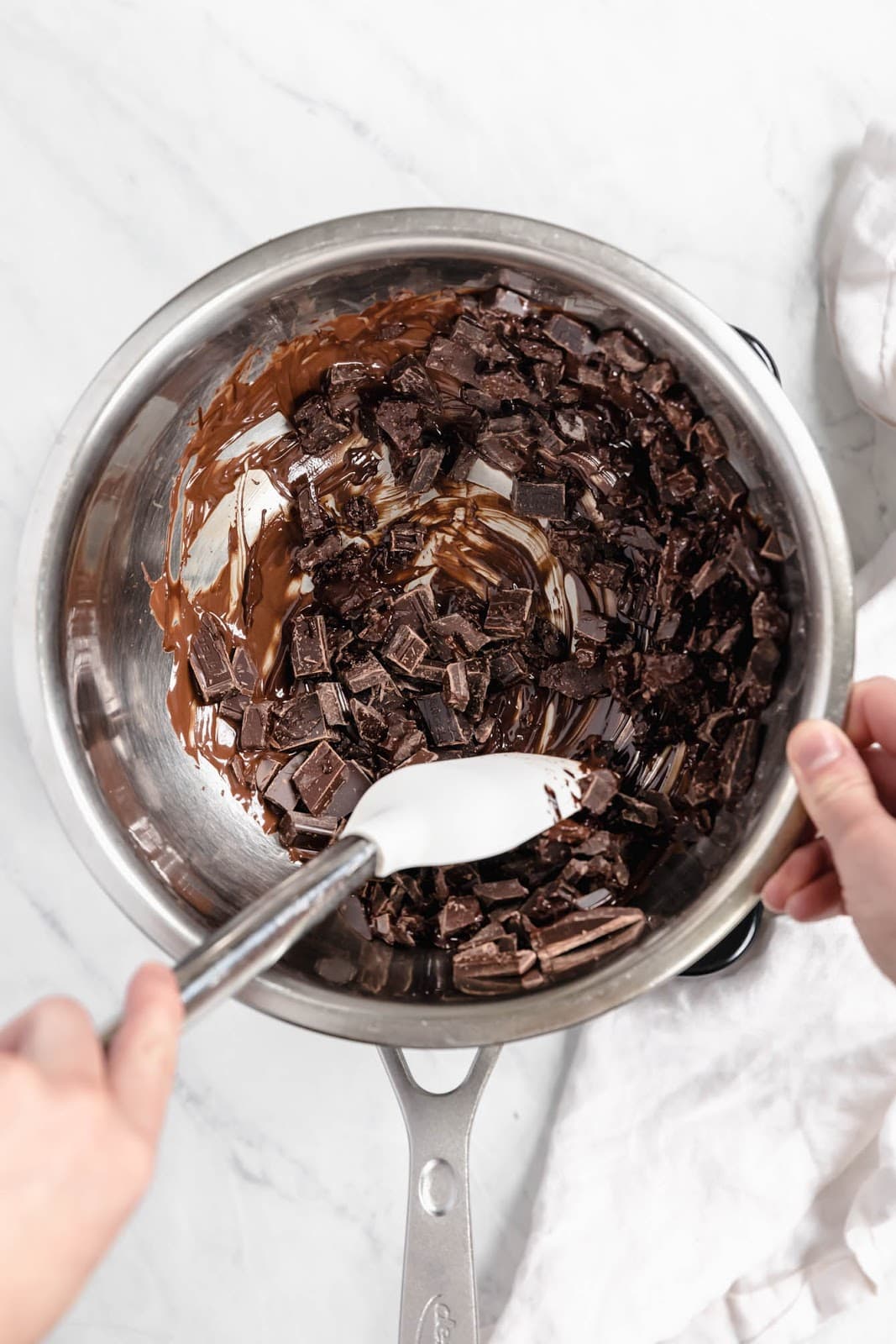 No bake healthy peanut butter chocolate bars made with just 4 ingredients! Vegan, gluten-free, and made with maple syrup, flax seed meal, & dark chocolate!