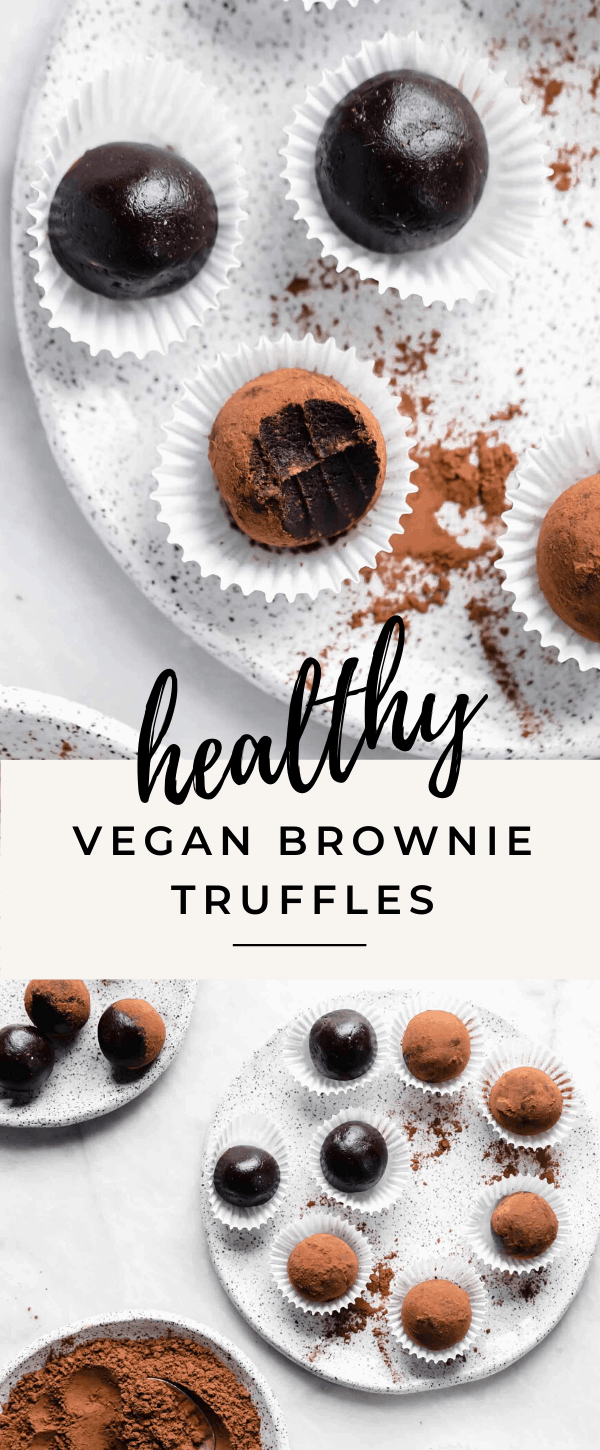 You'd never know these fudgy healthy vegan brownies truffles are raw, refined sugar free, AND gluten free. They're a chocolate lovers dream.