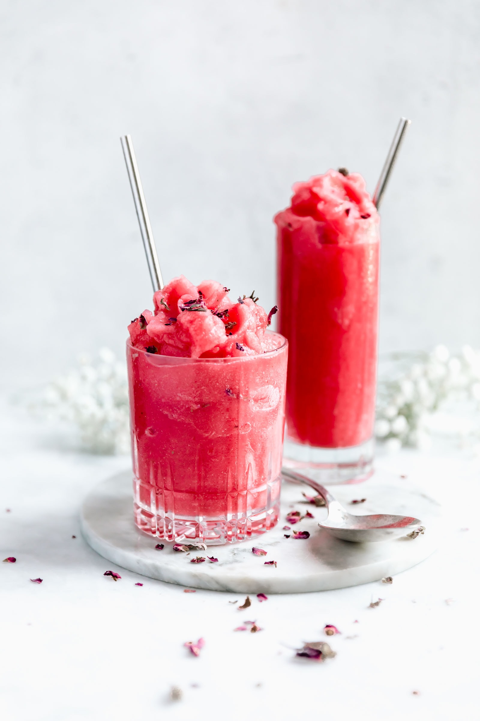 two glasses of frozen rosé