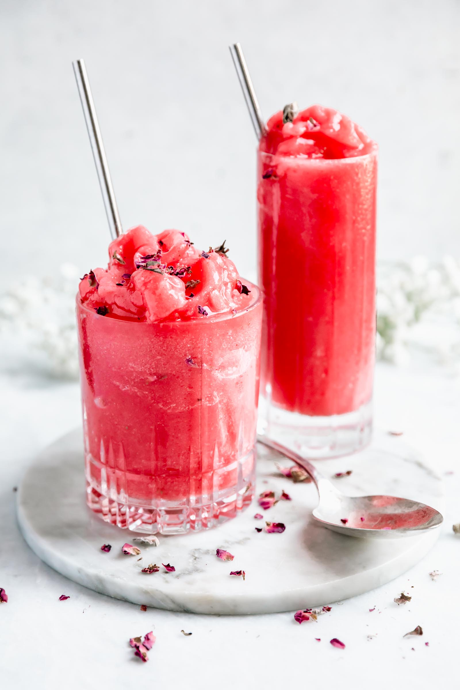 frozen rosé on marble