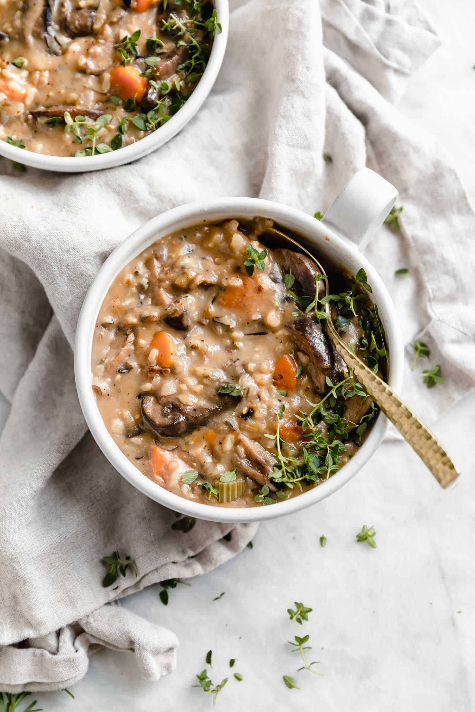 Instant Pot Mushroom Wild Rice Soup