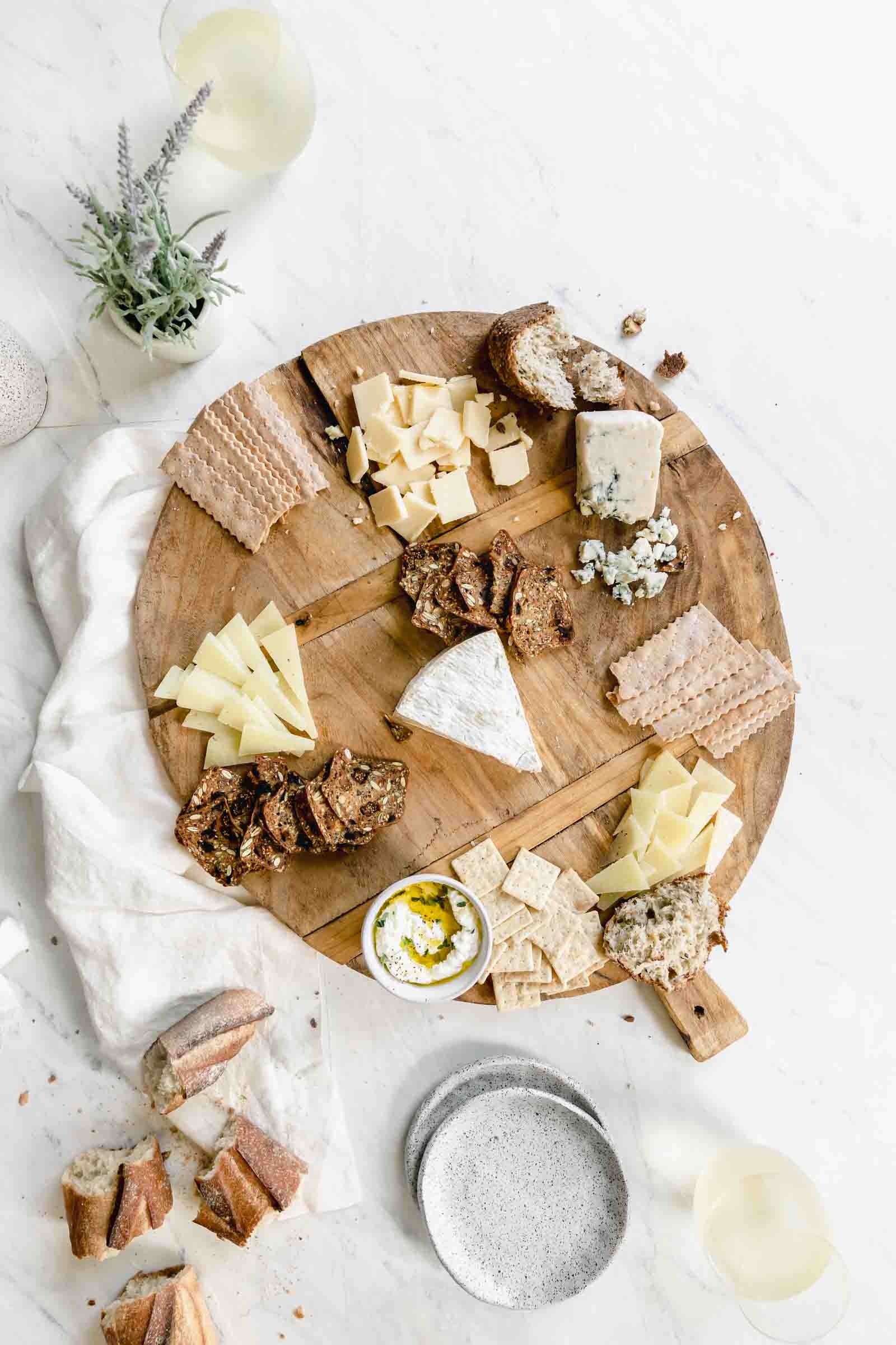 how to make cheeseboard step two add crackers