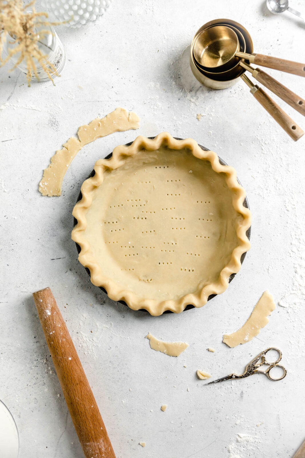 flaky pie crust in pan