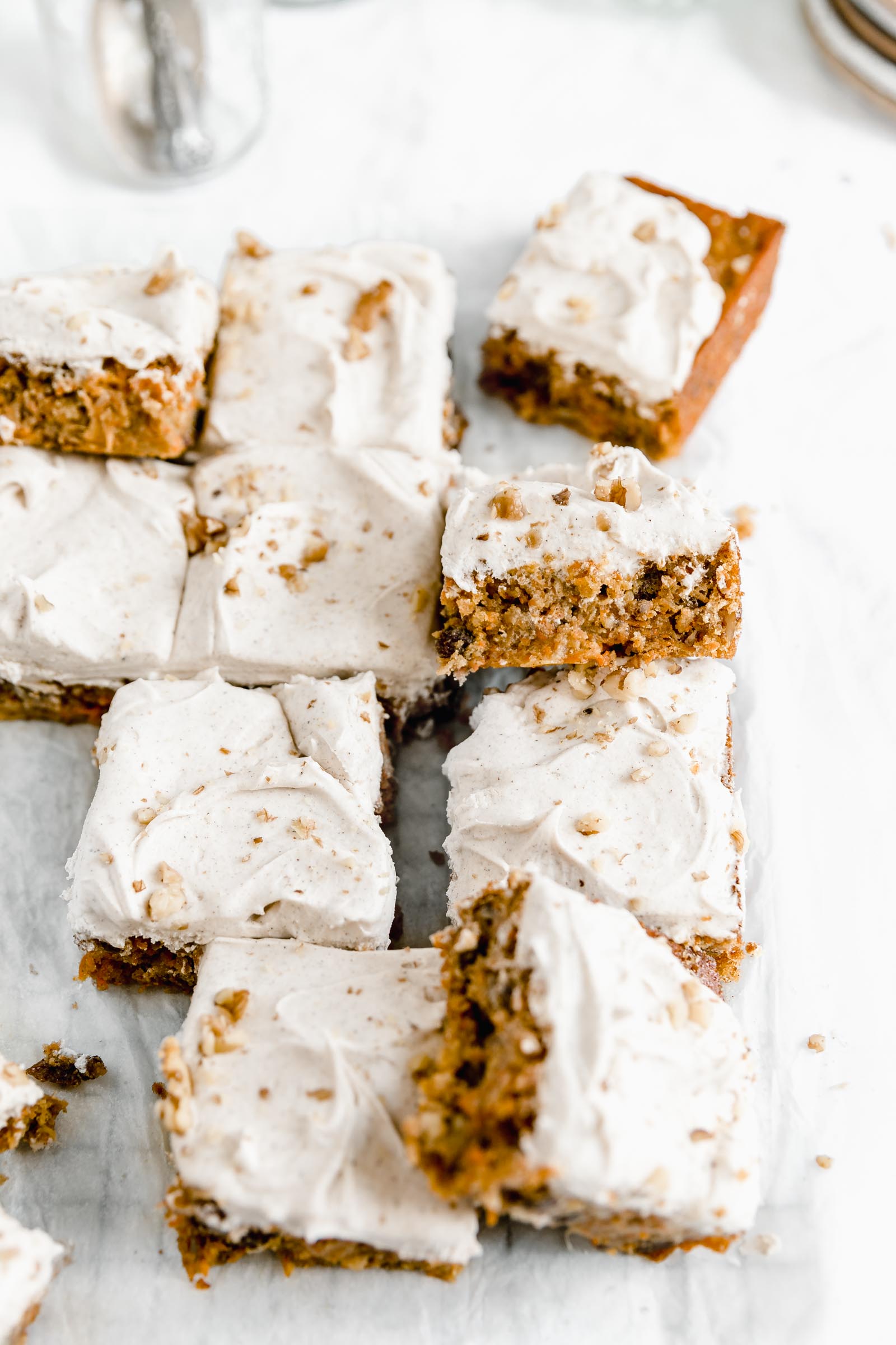 carrot cake sheet cake pieces