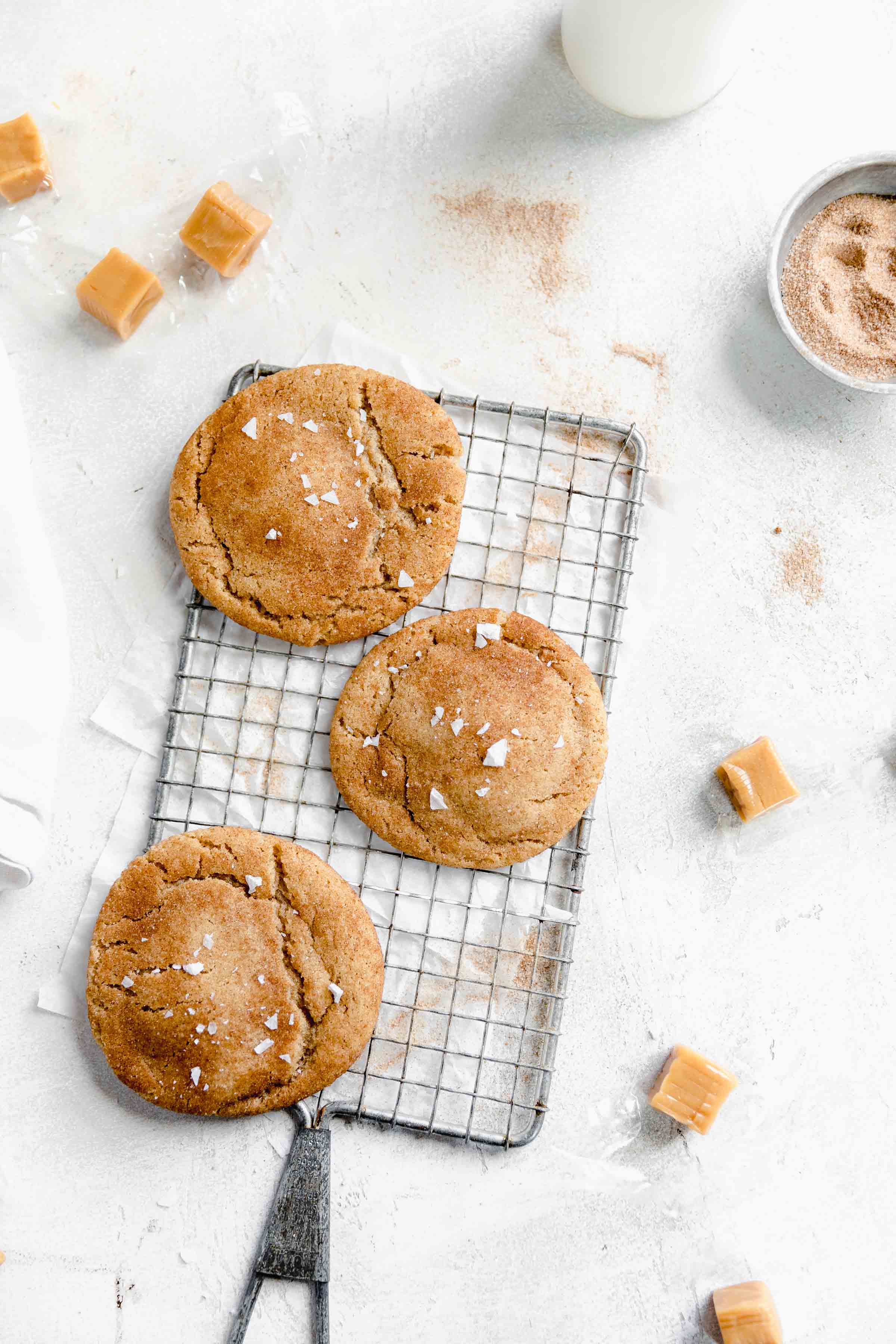These sinfully delicious caramel stuffed snickerdoodles are our new favorite cookie