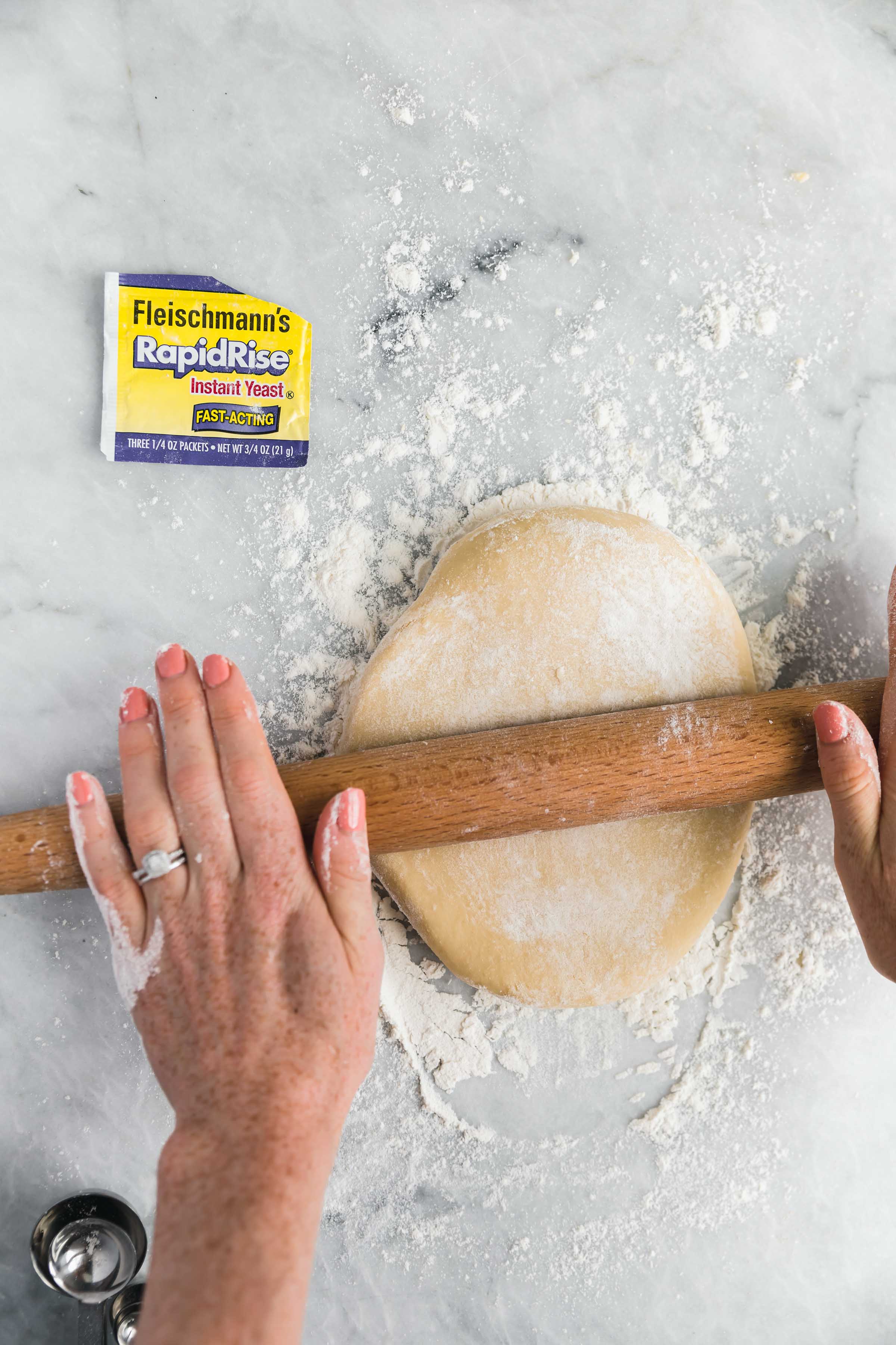 roll the dough out into a recatangle