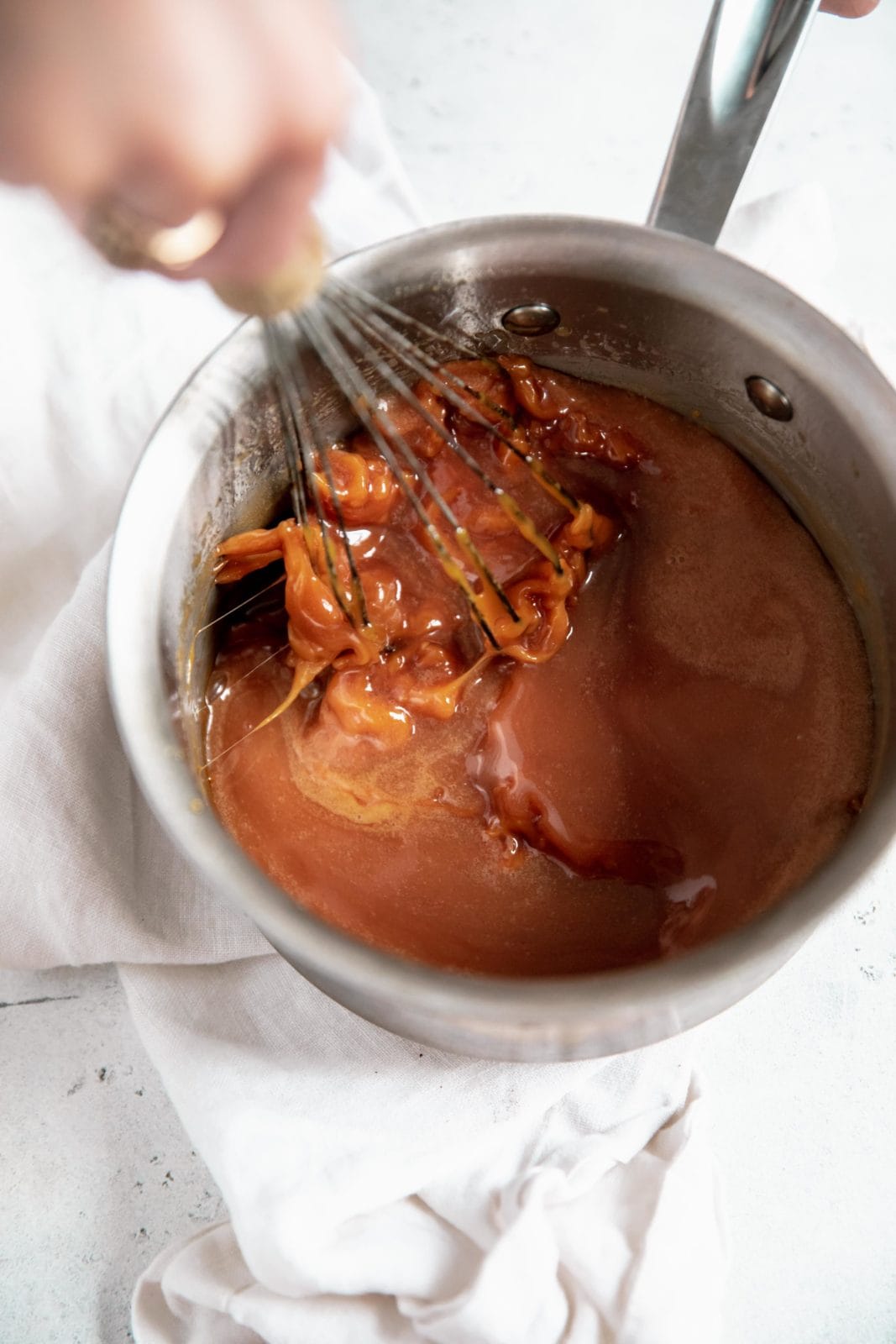 cream full incorporated into salted caramel