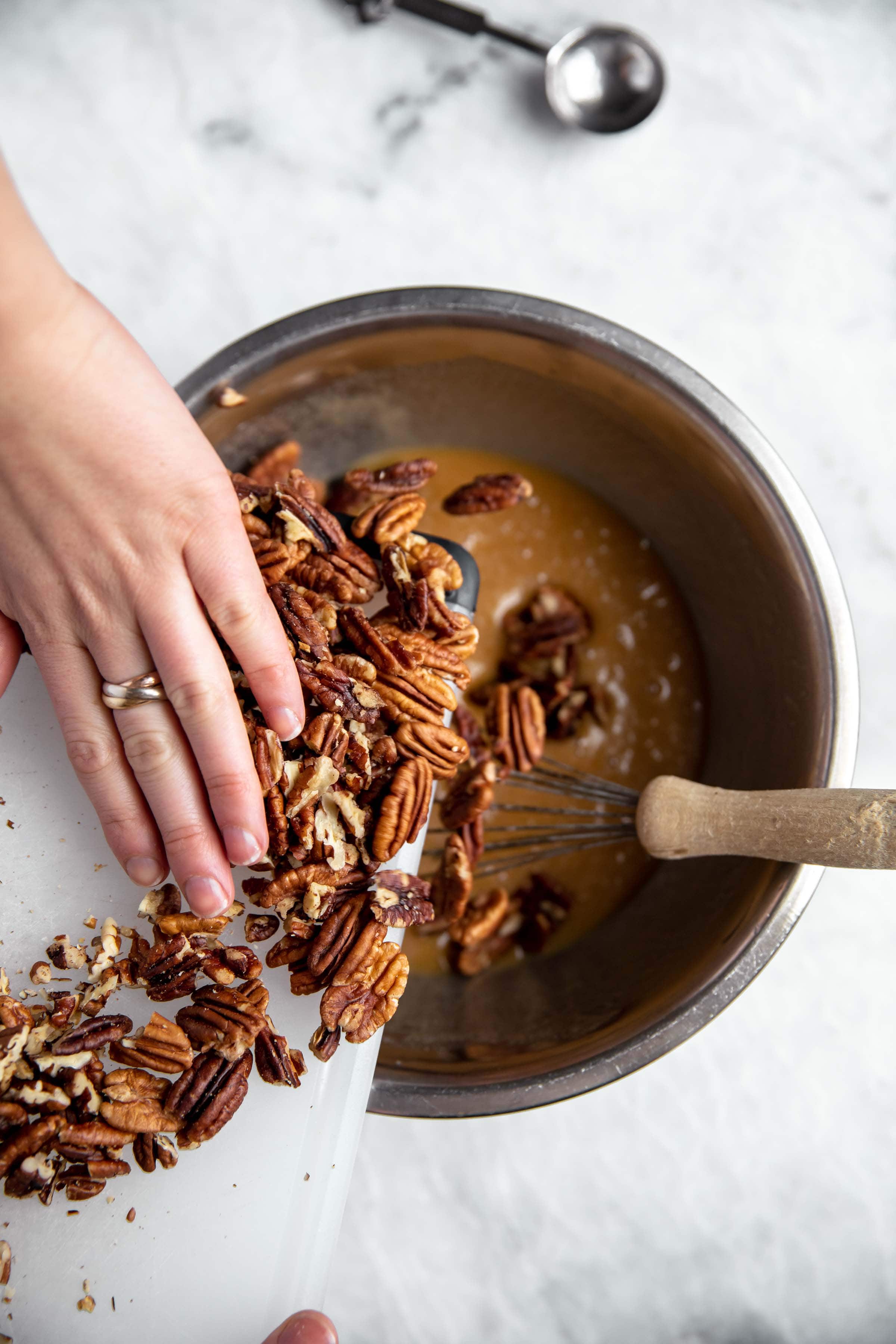 add pecans to batter