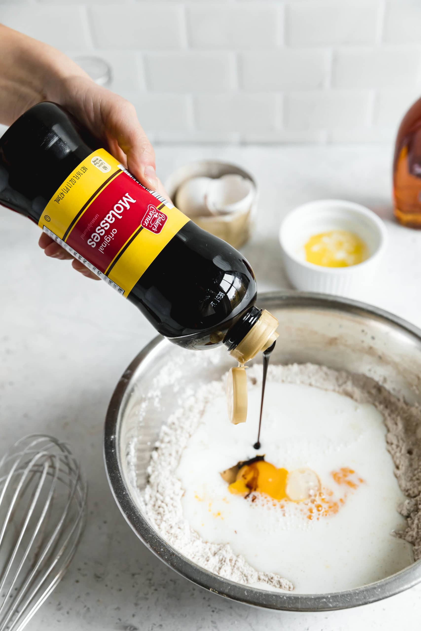 gingerbread pancakes process shot