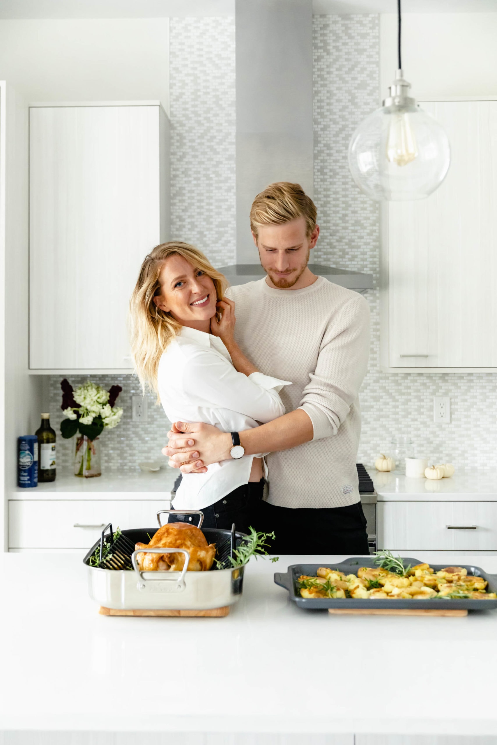smiling newlywed couple