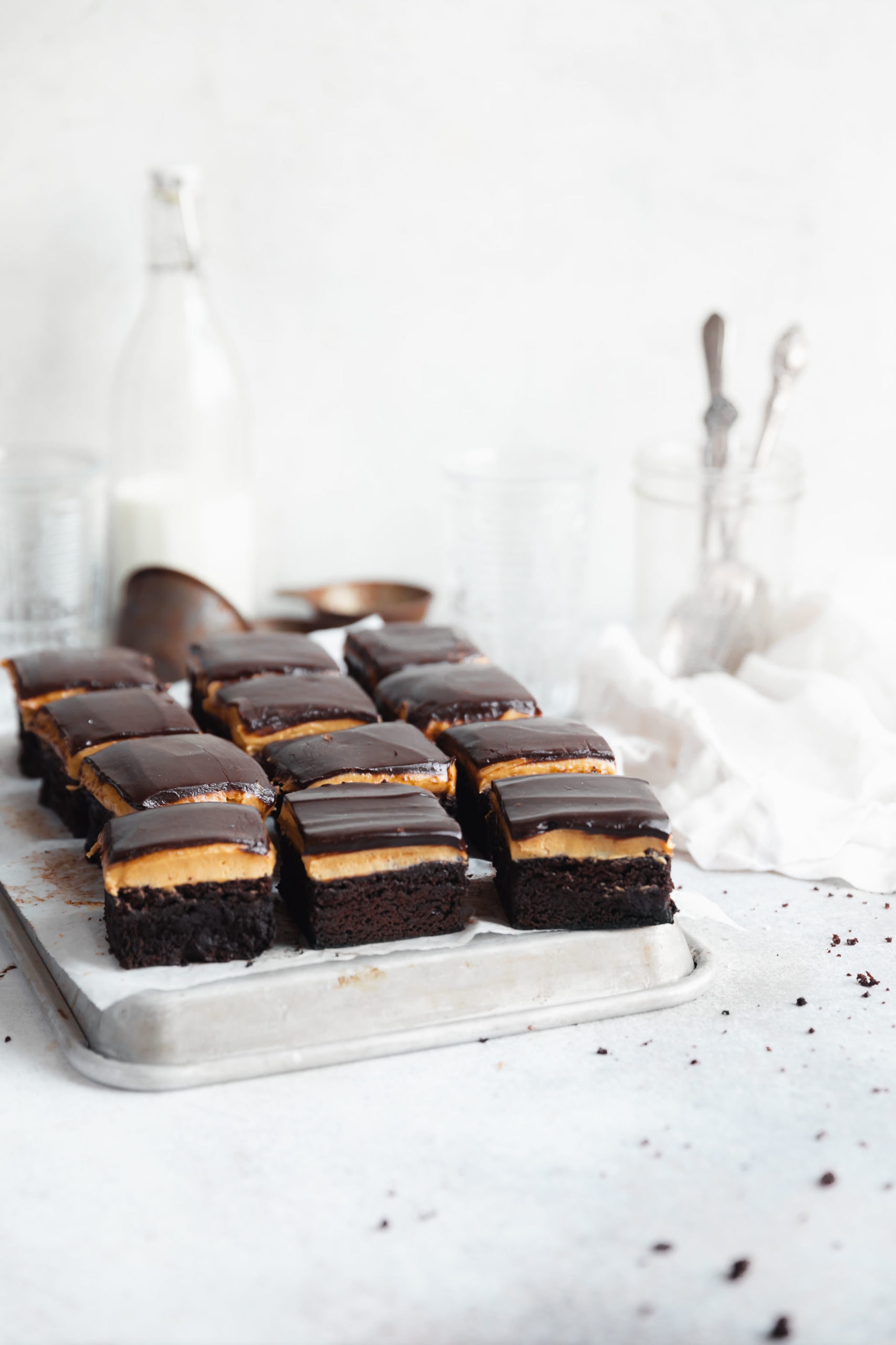 buckeye brownies on a cookie sheet