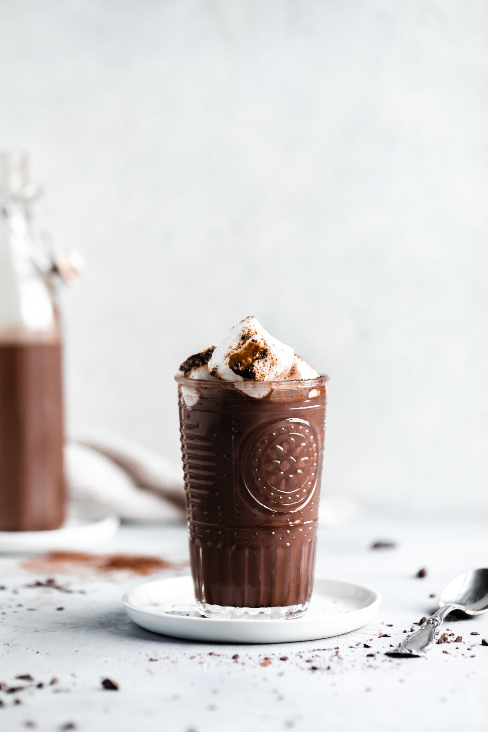 single serving of hot chocolate with marshmallows