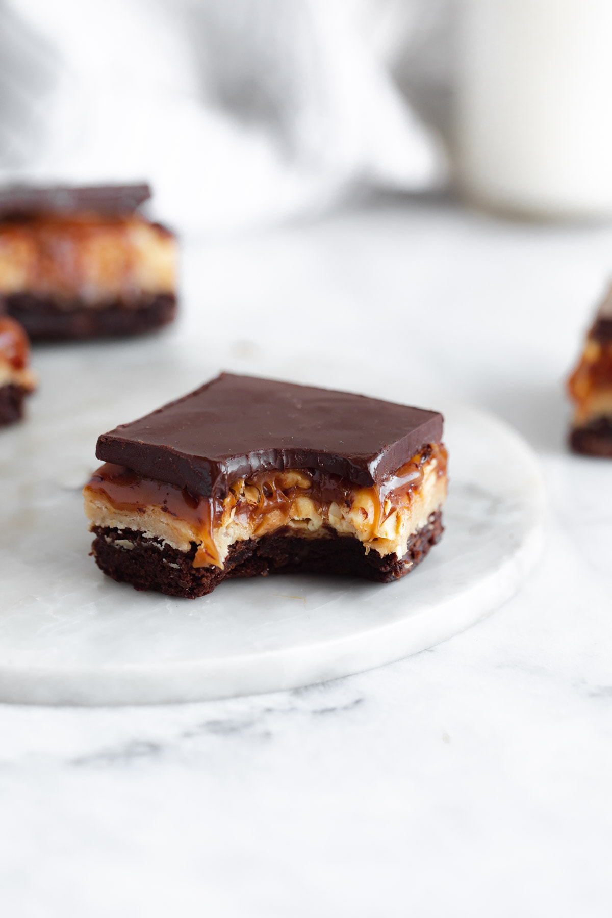 snickers brownie with a bite taken out