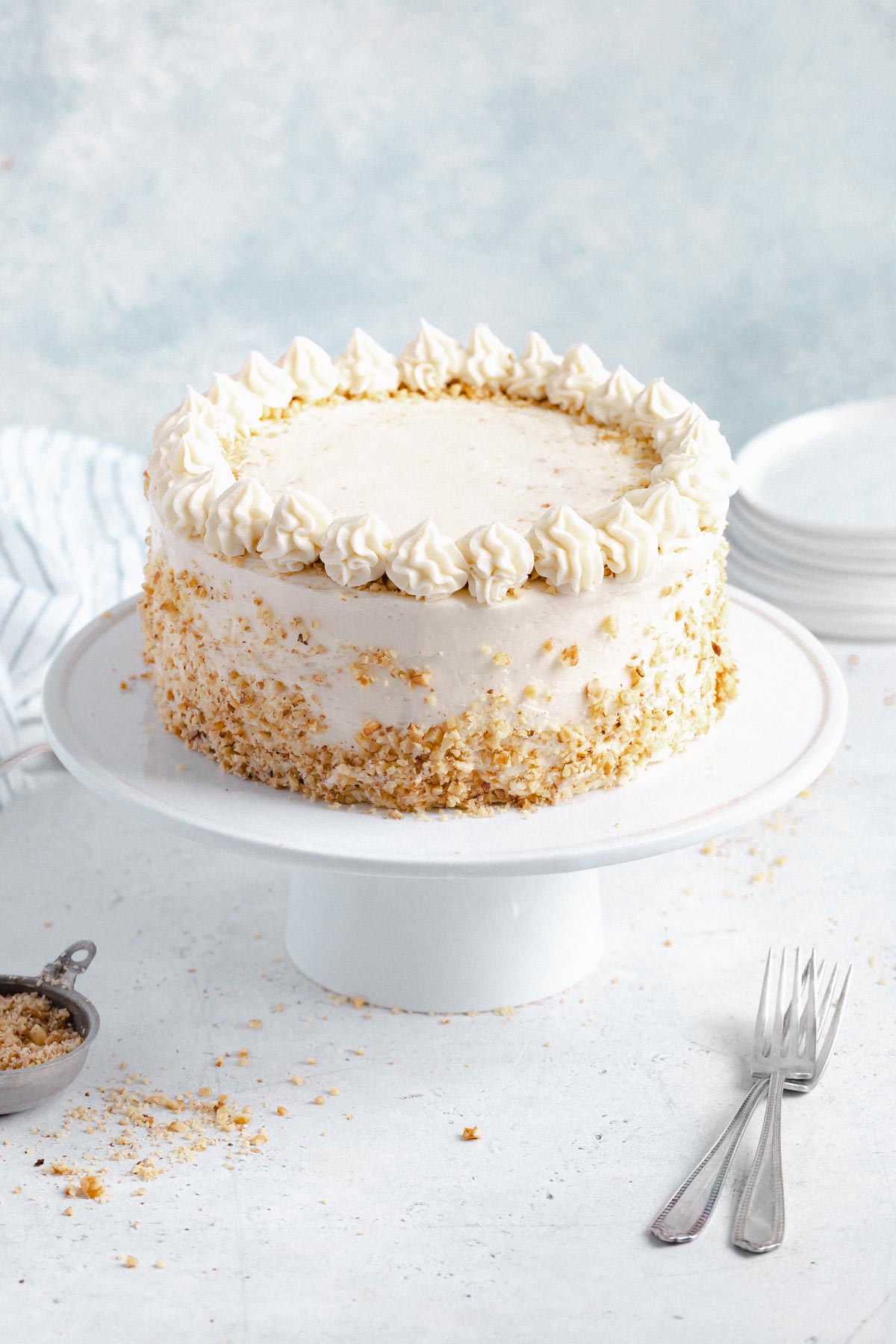 carrot cake frosted with cream cheese frosting