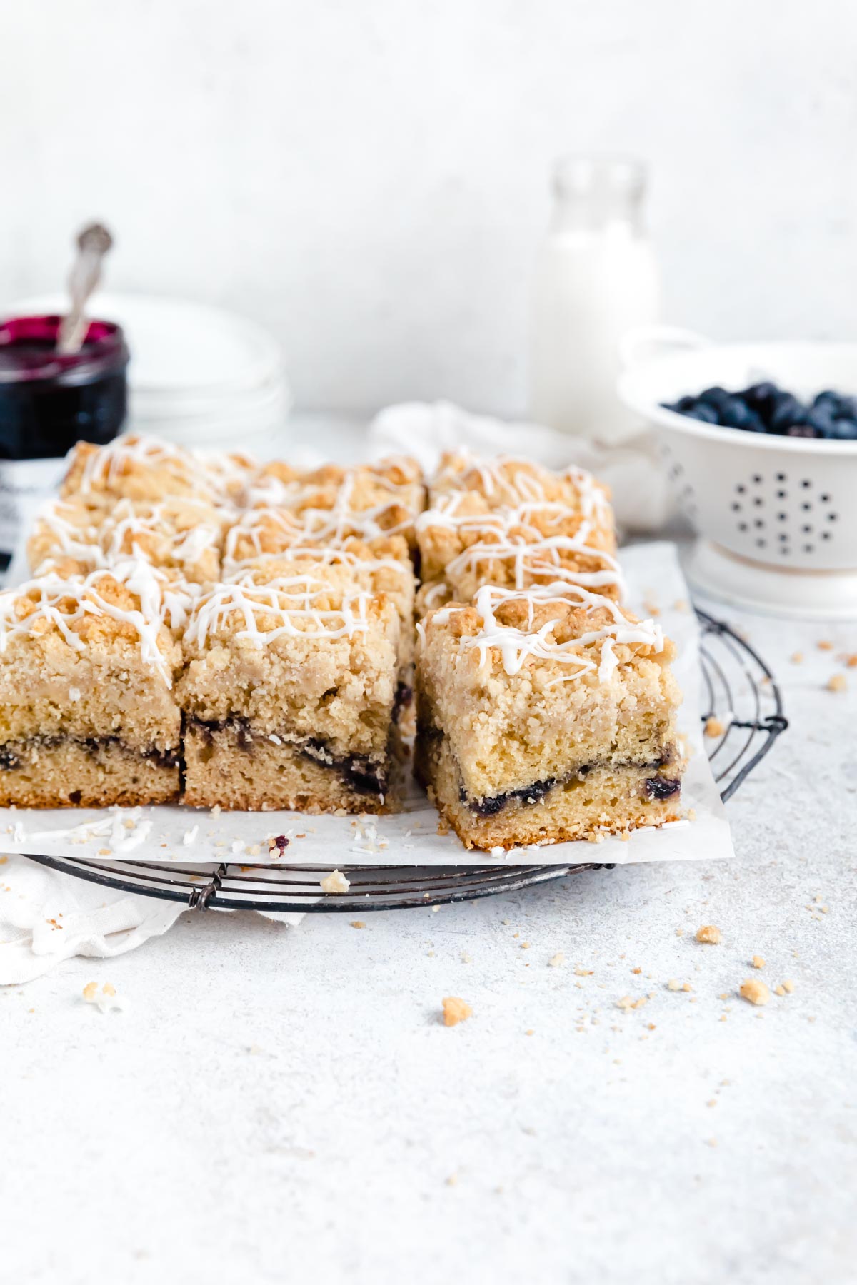 blueberry coffee cake with buttery streusel