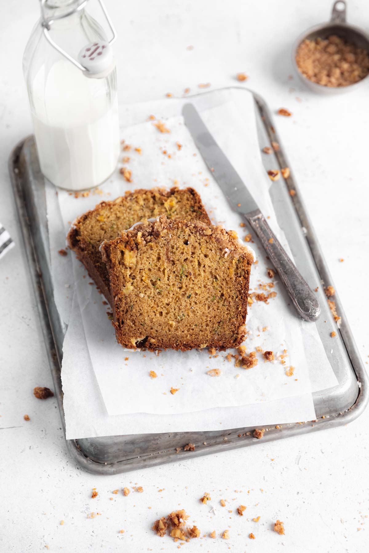 two slices of zucchini bread