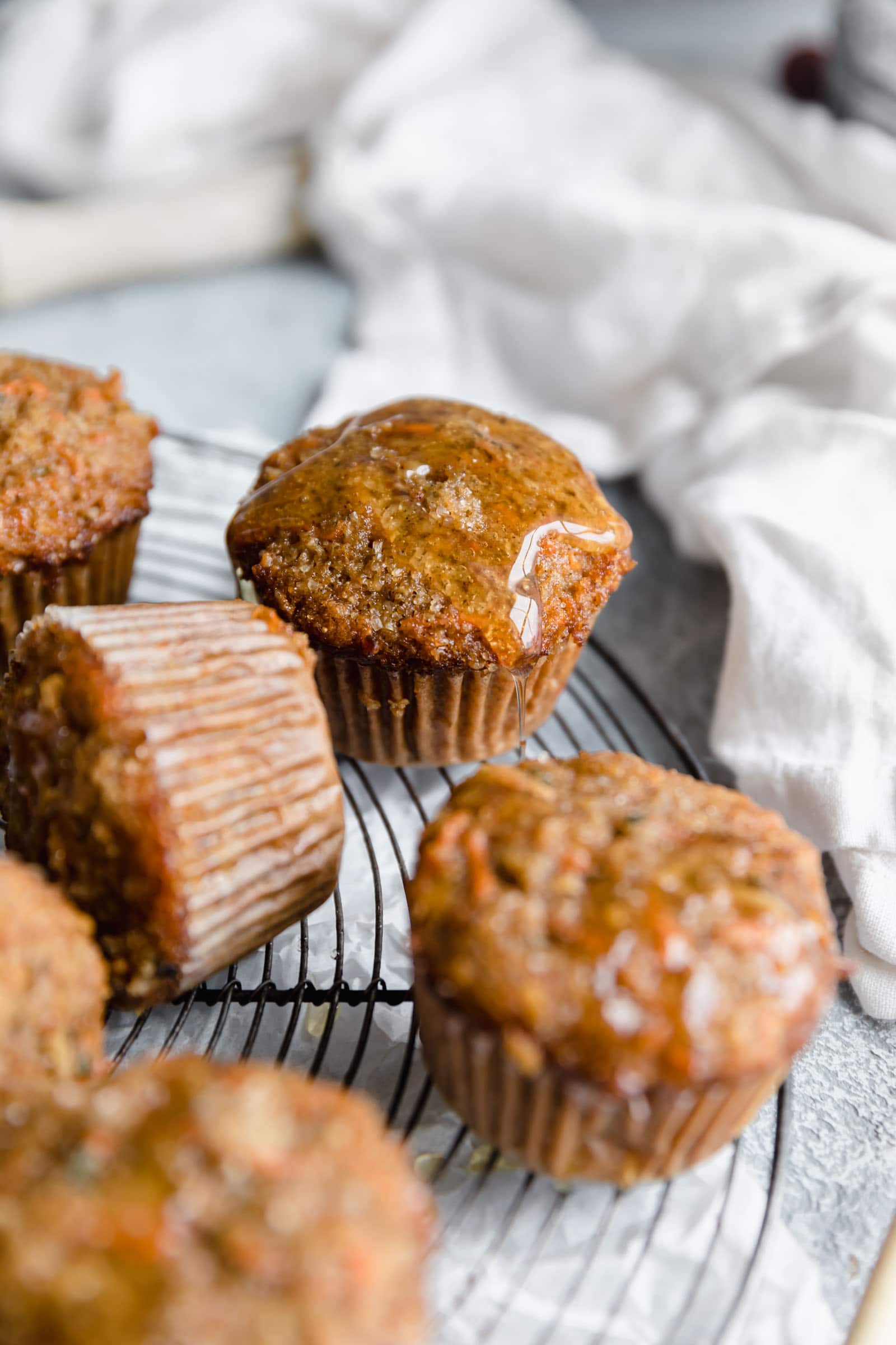 honey glazed morning glory muffins