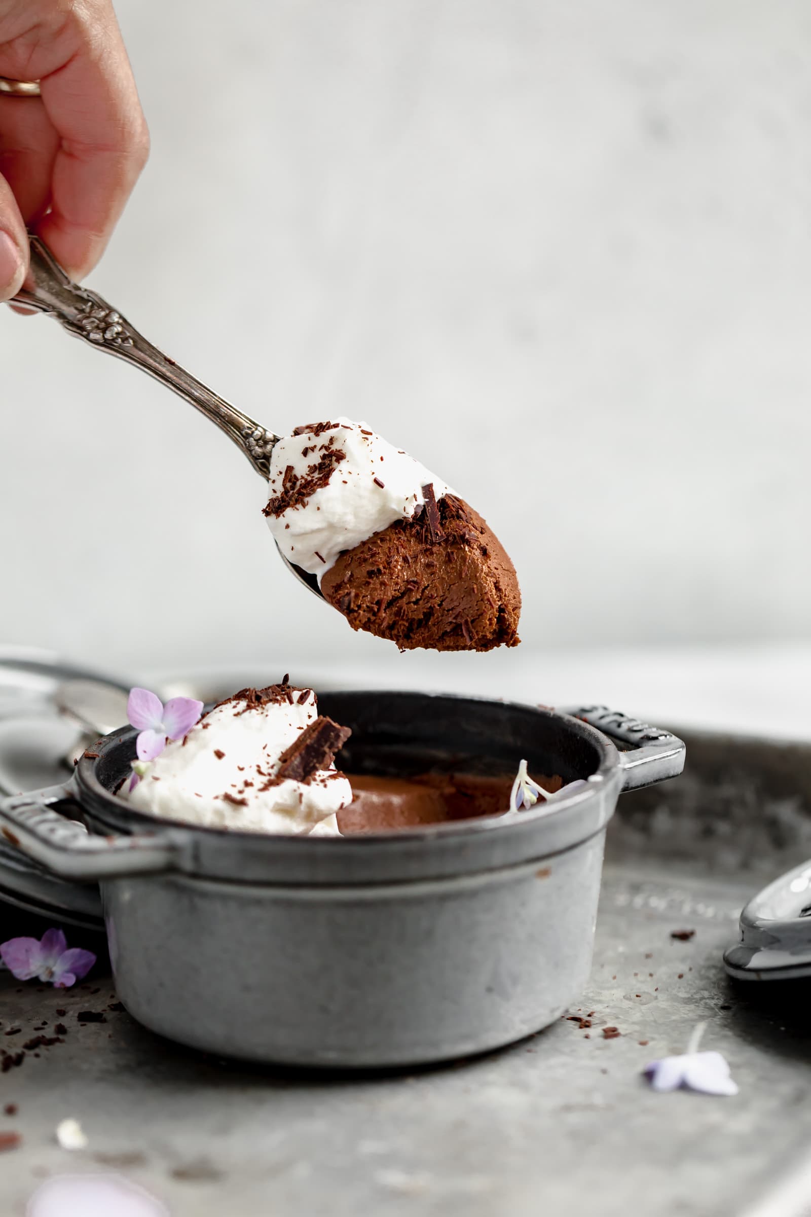 spoonful of chocolate mousse
