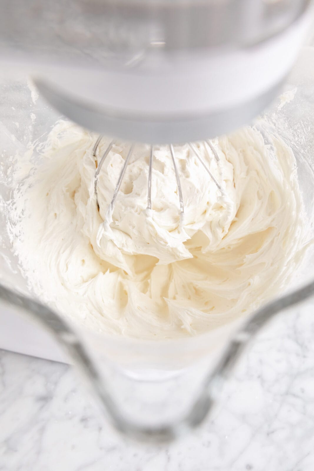 process shots of cream cheese frosting