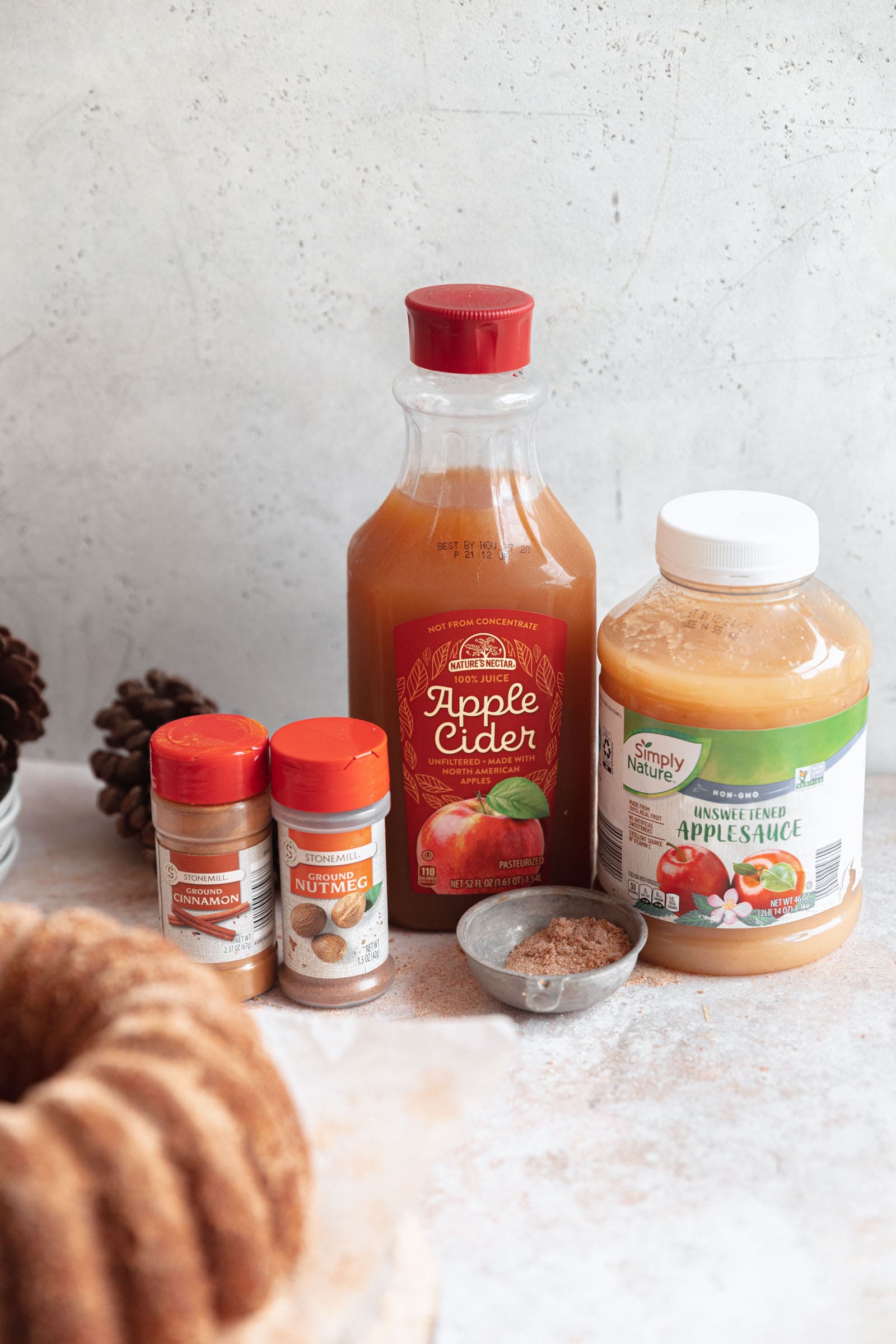 ingredients for apple cider bundt cake