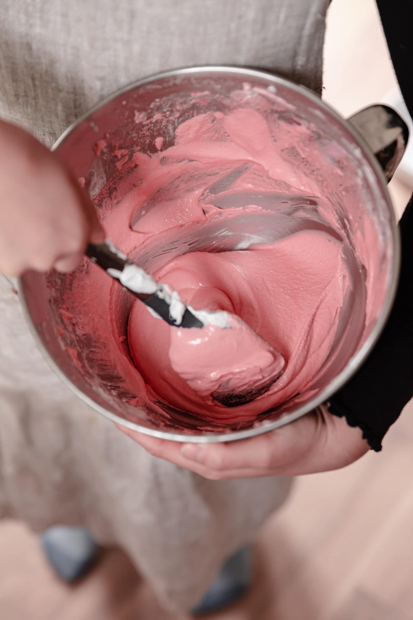 folding macaron batter