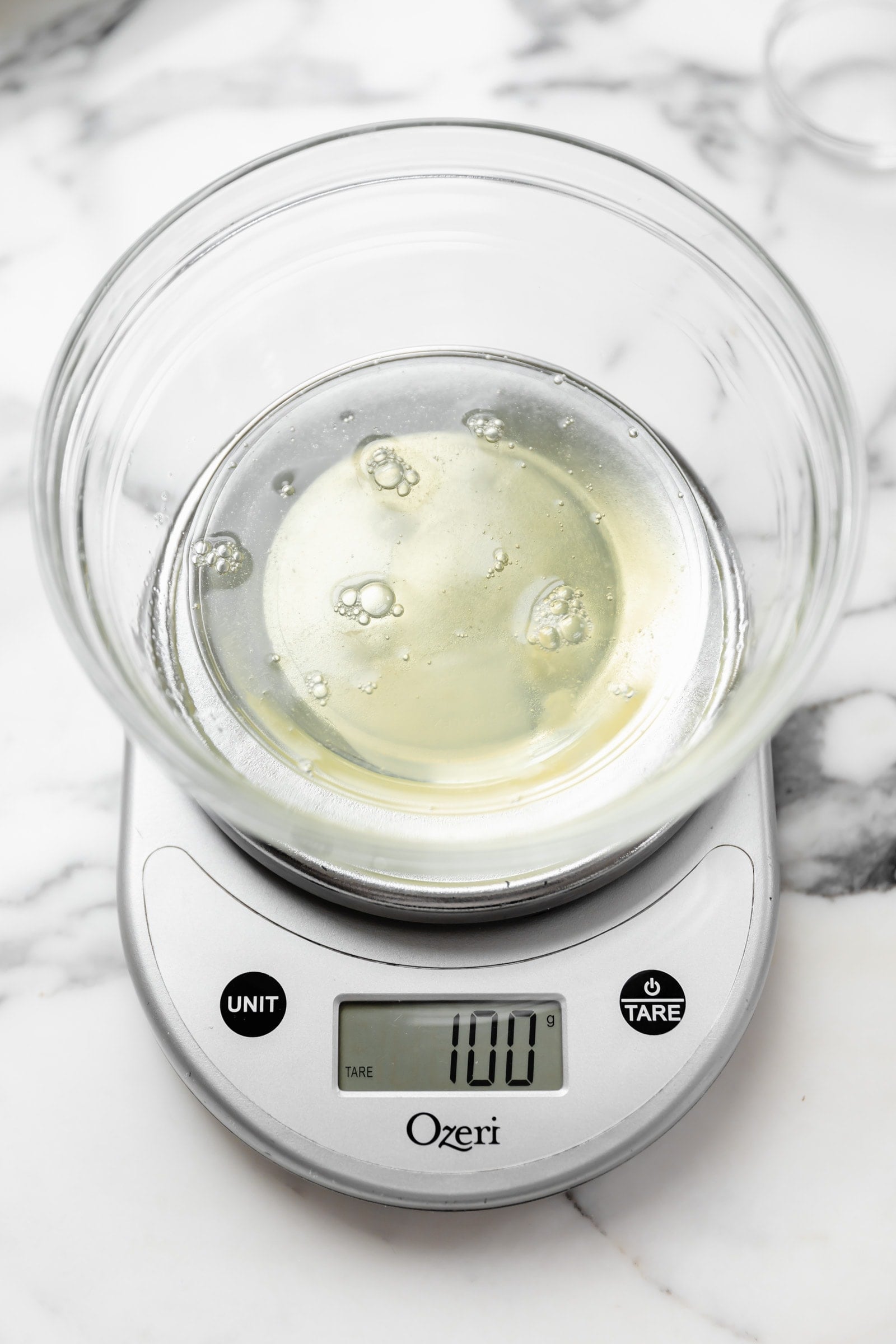 egg whites on kitchen scale
