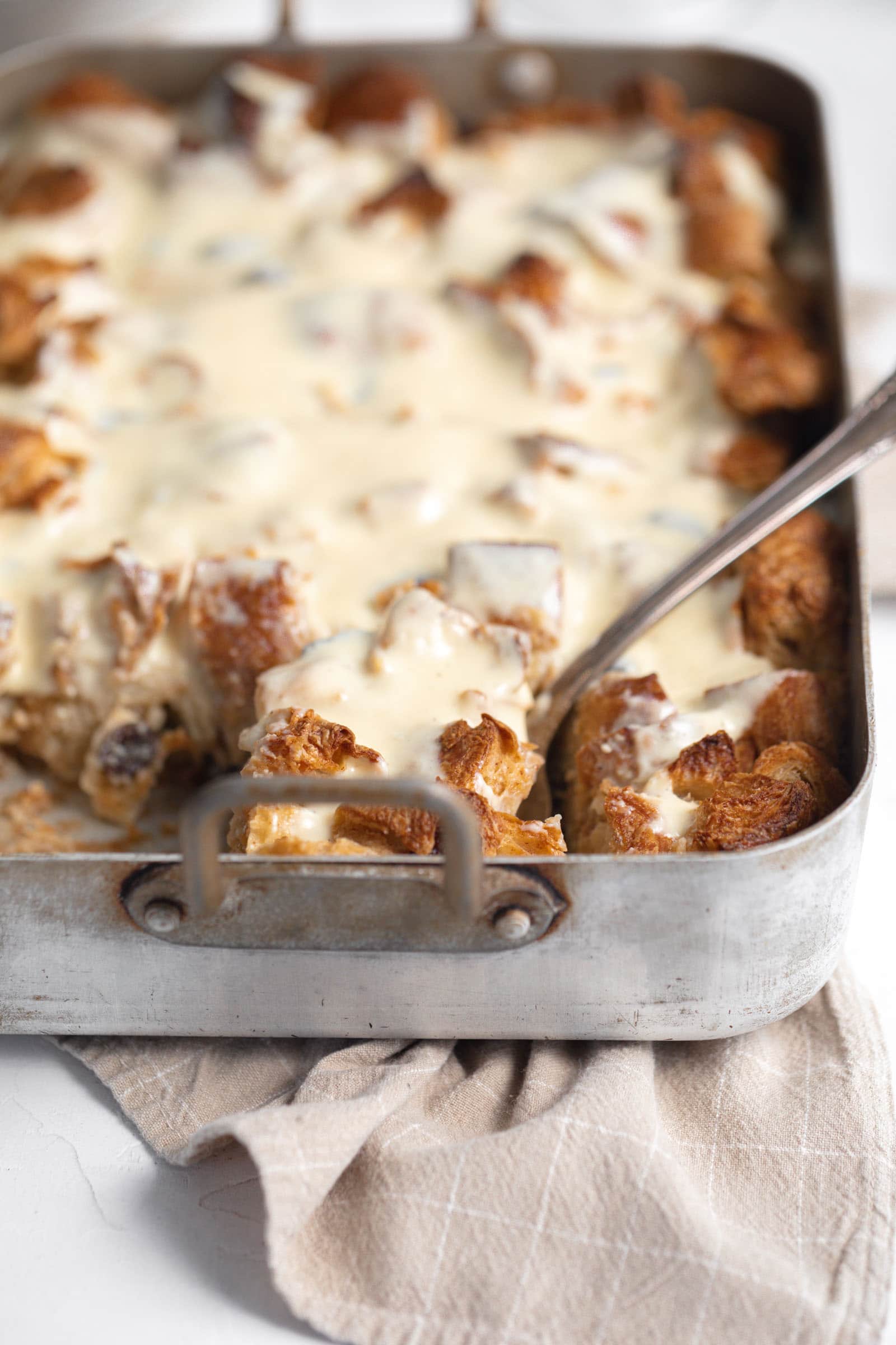 buttered rum raisin bread pudding