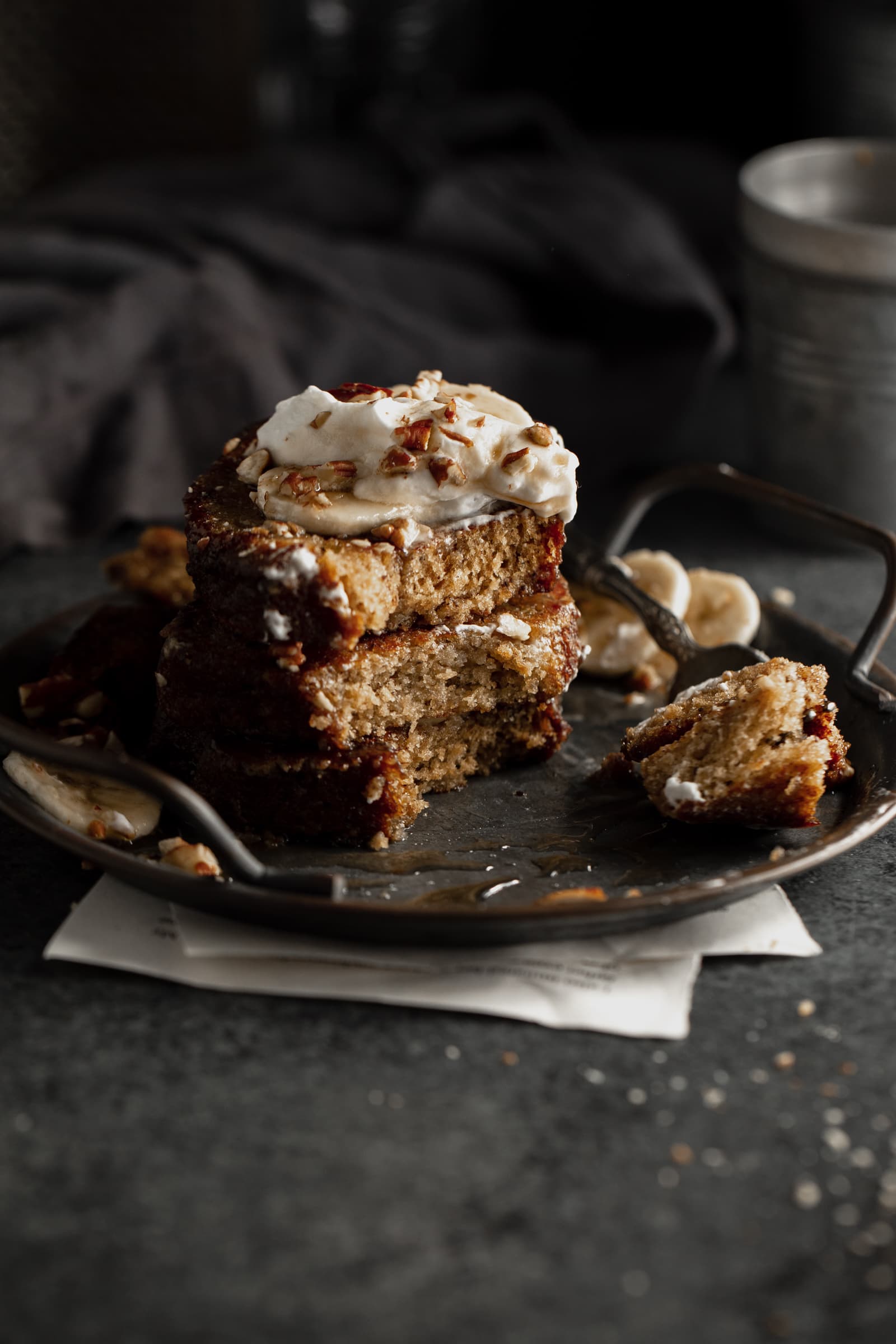 stack of banana bread bread french toast