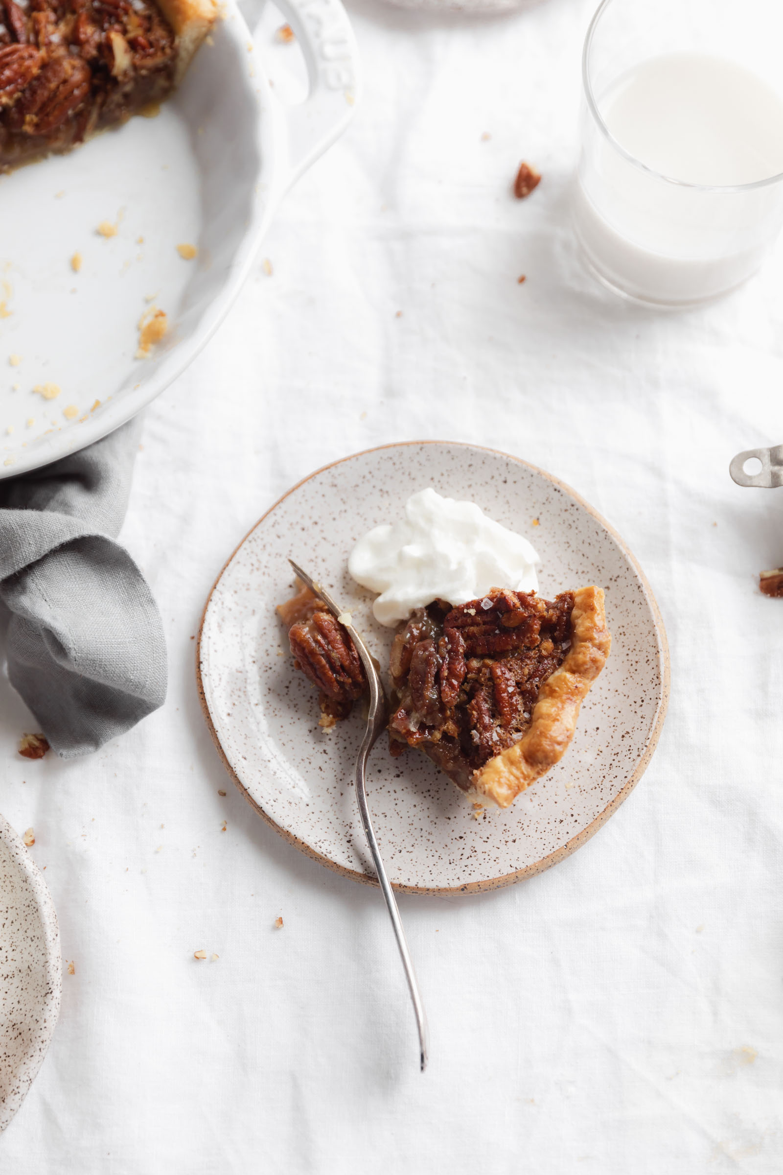 slice of bourbon pecan pie