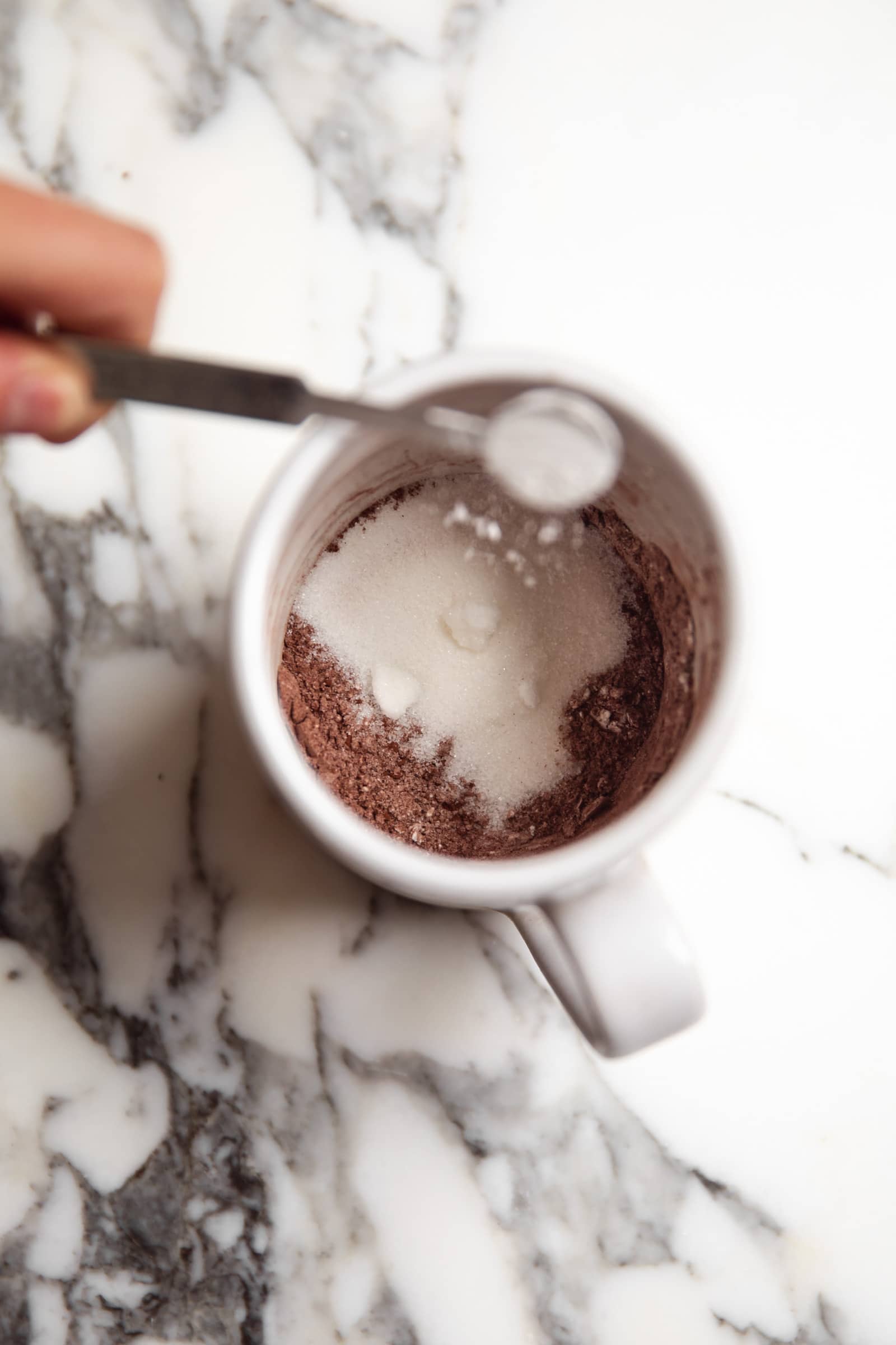 ingredients going into a mug