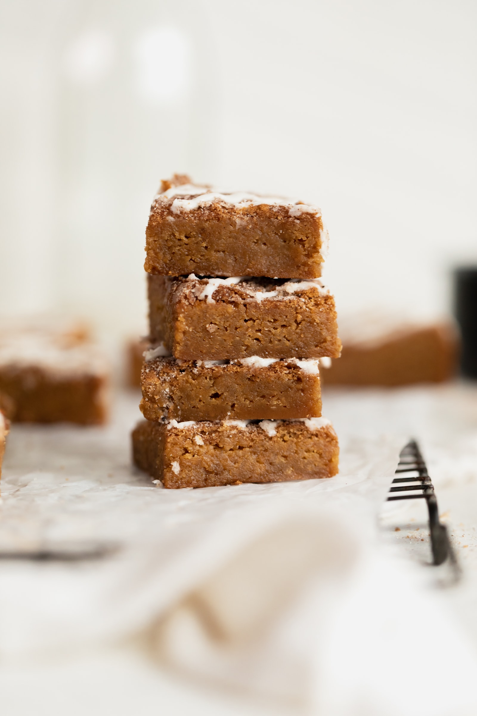 stack of gingersnap blondies