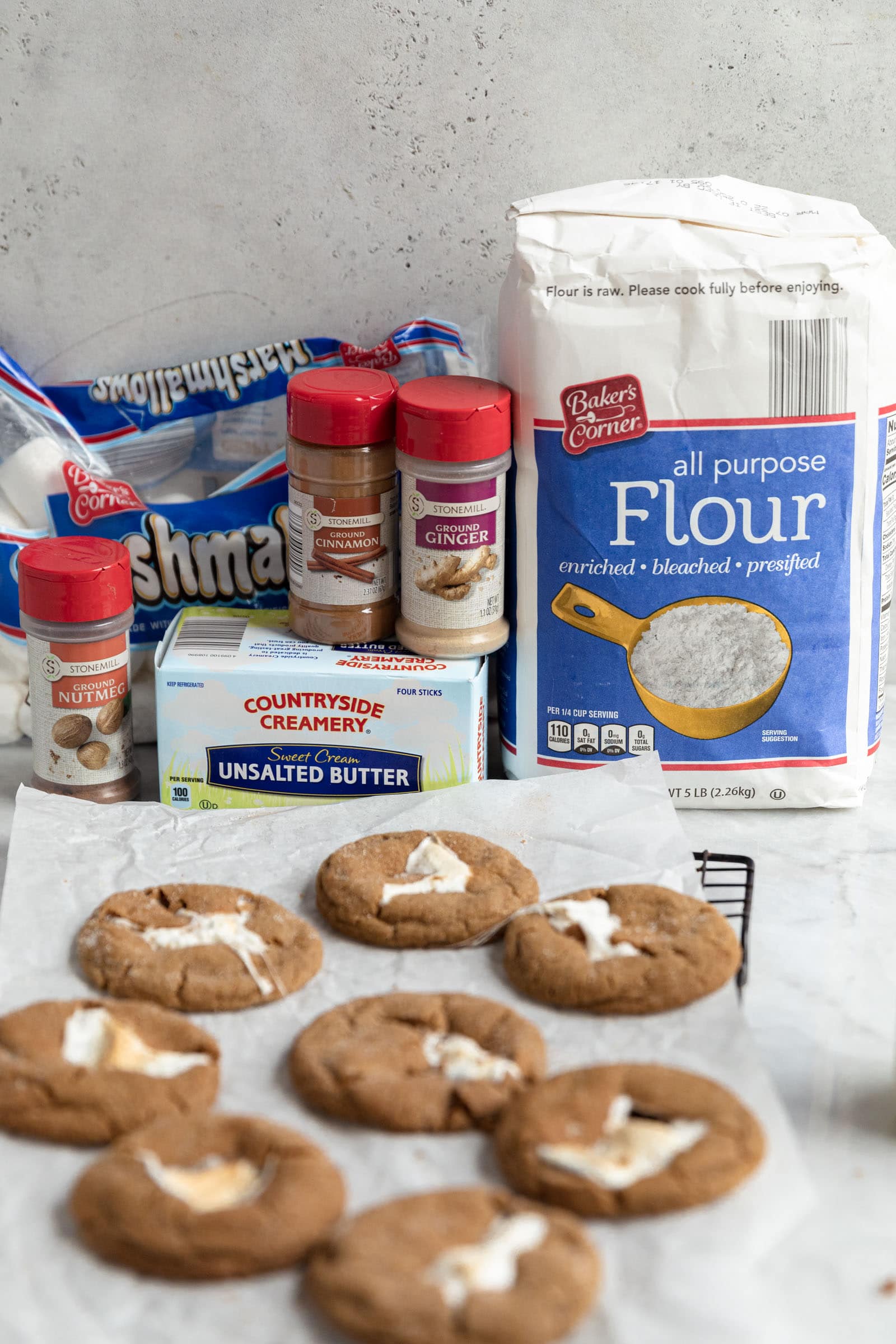 marshmallow stuffed molasses cookies ingredients
