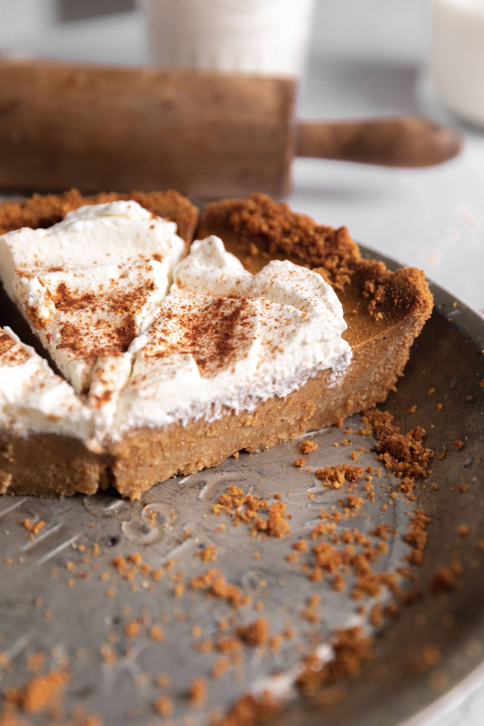 pumpkin pie in a pan