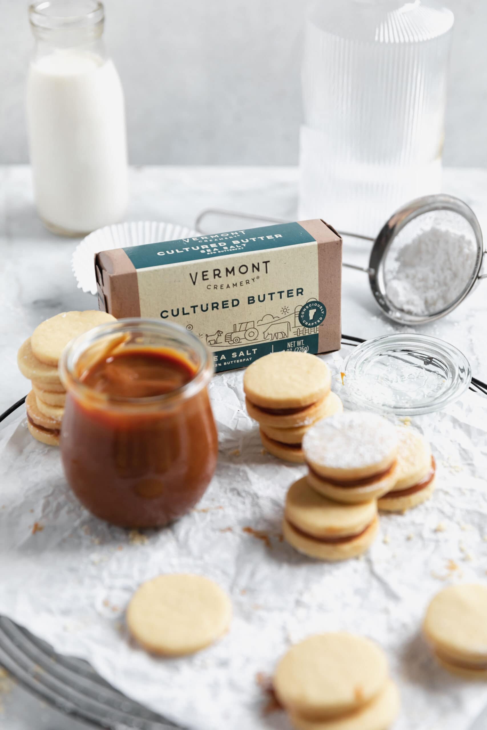 jar of dulce de leche with vermont creamery butter