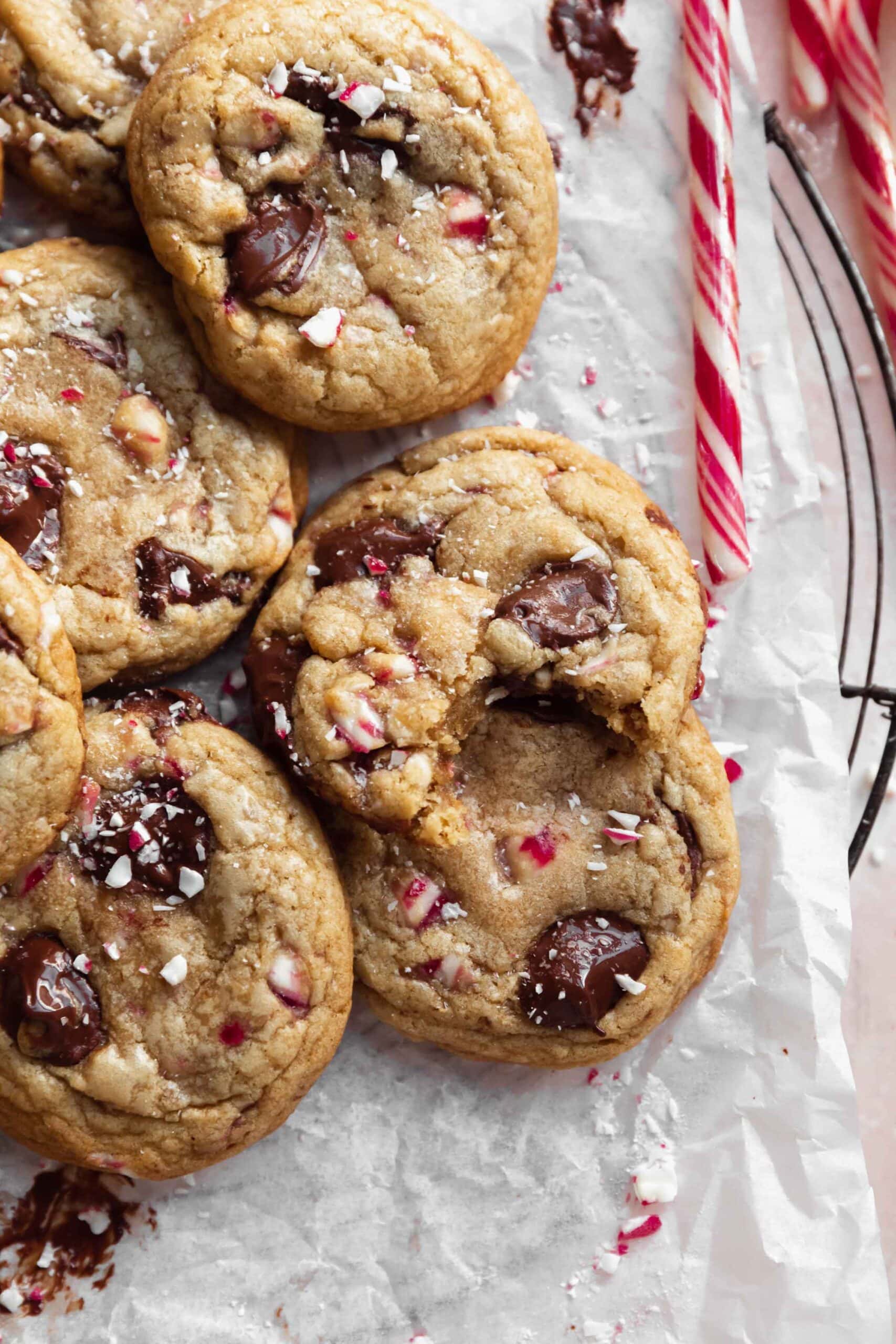 peppermint chocolate chip cookies