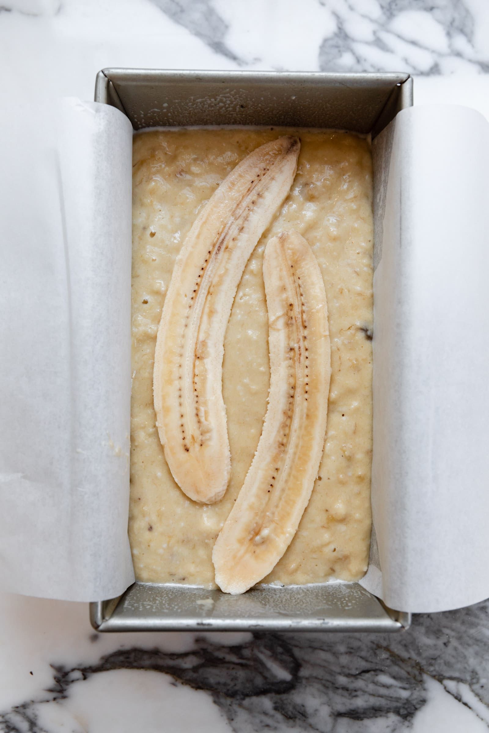 healthier banana bread process shot