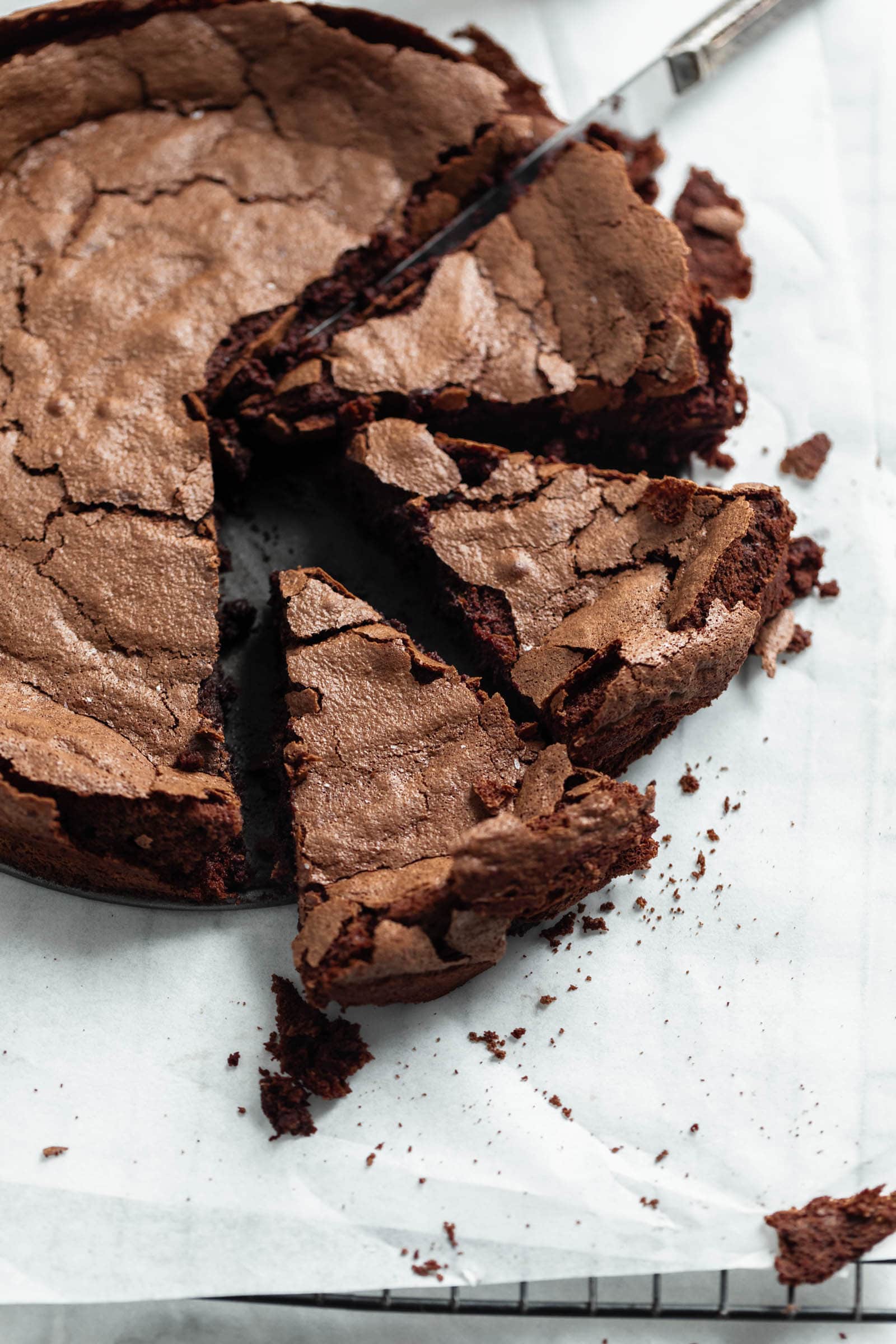 fallen chocolate cake