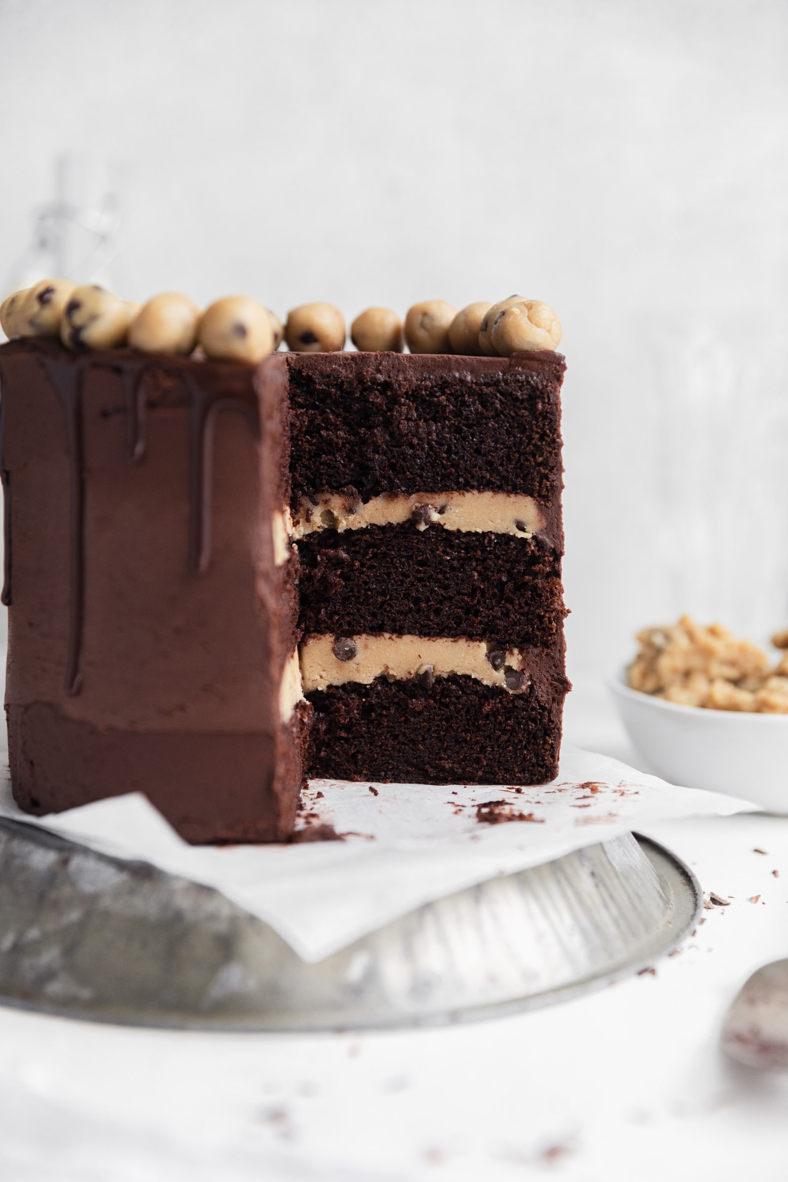chocolate brownie cookie dough cake