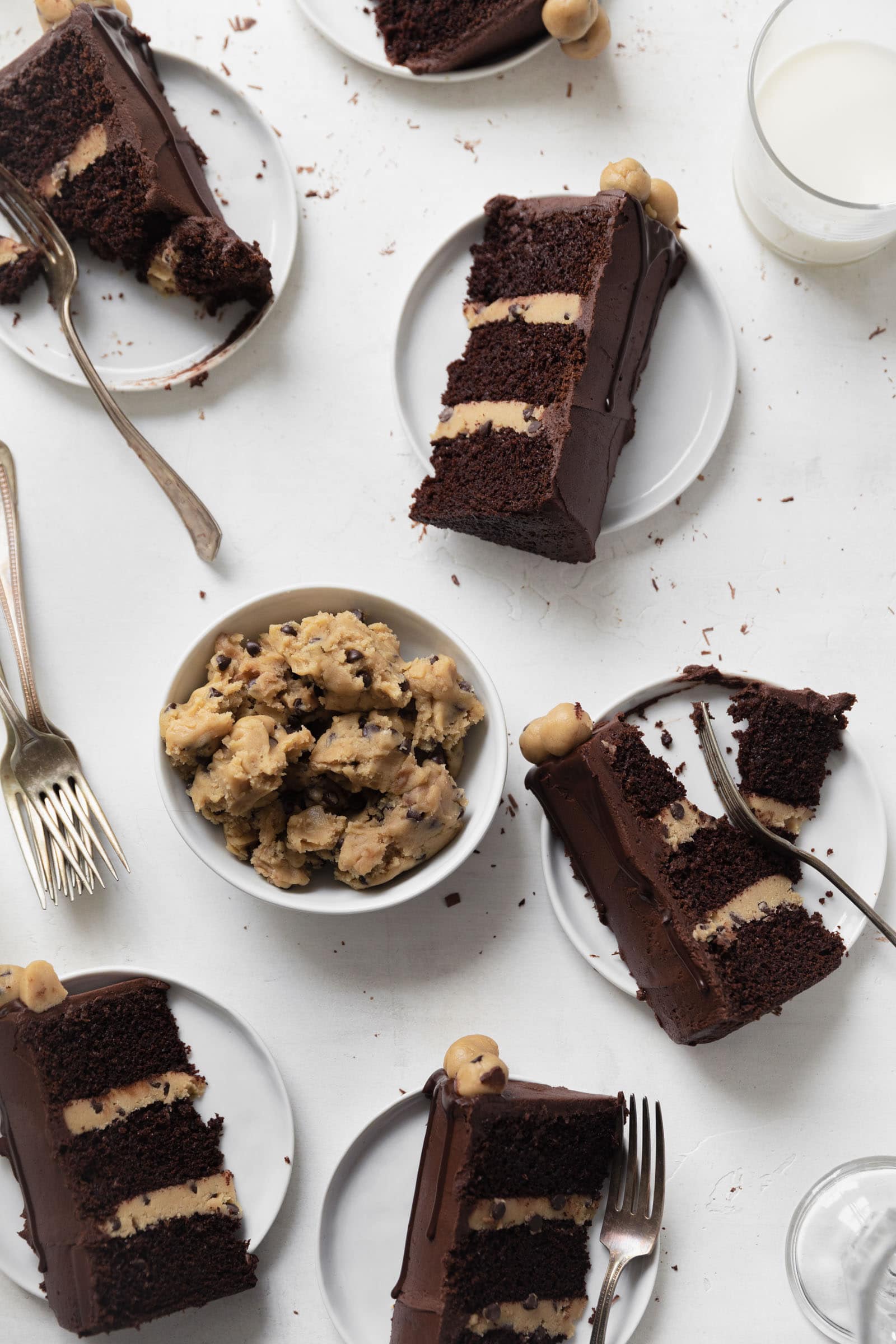 chocolate cookie dough cake