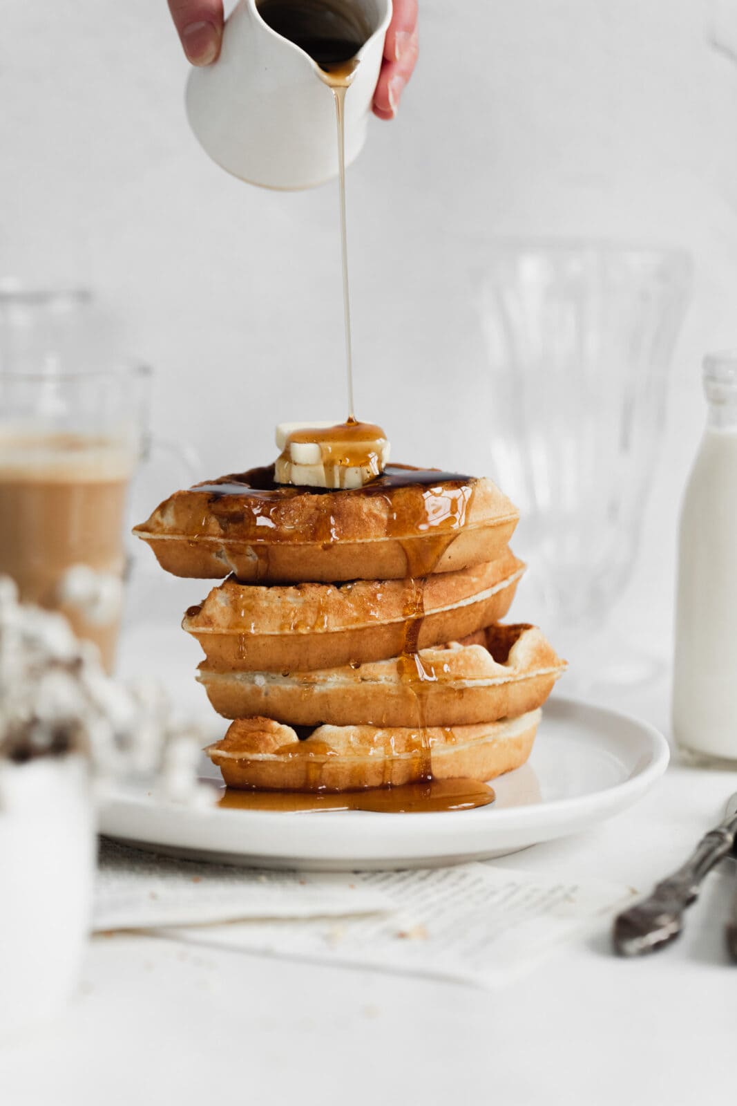 stack of belgian waffles